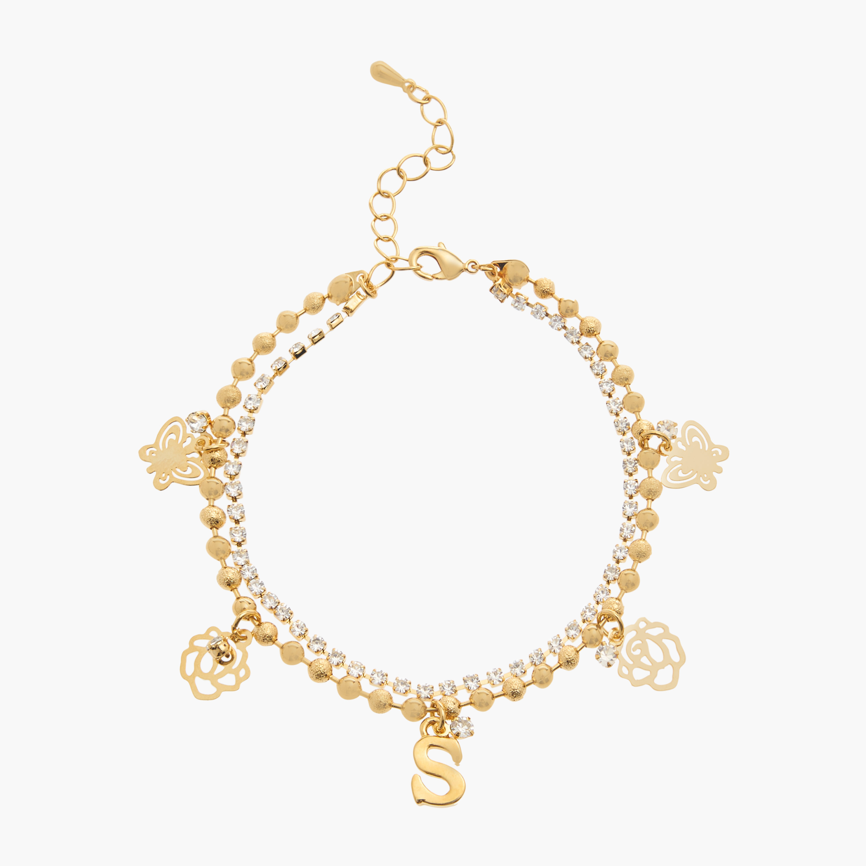 Calligraphy Charm Bracelet with Lobster Clasp Closure-women-watchesandjewellery-jewellery-banglesandbracelets-image-2