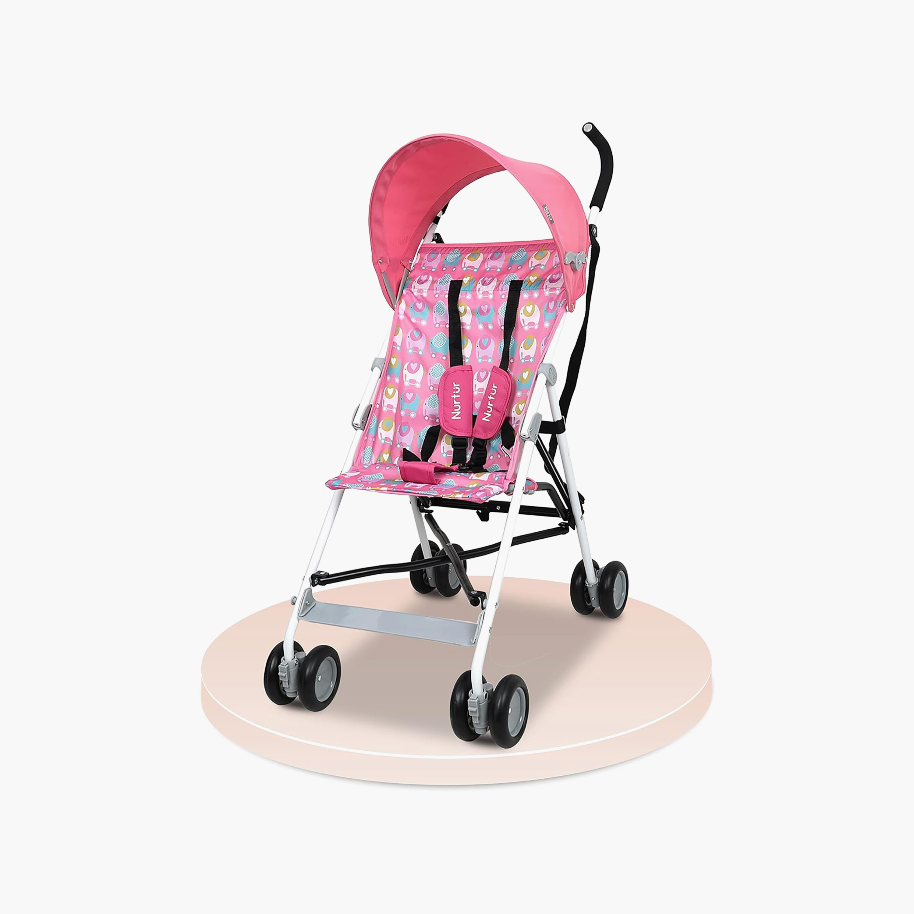 عربة أطفال ريكس باجي خفيفة الوزن مع مظلة قابلة للطي من نورتور - وردي-baby-gear-strollersandprams-buggies-image-1