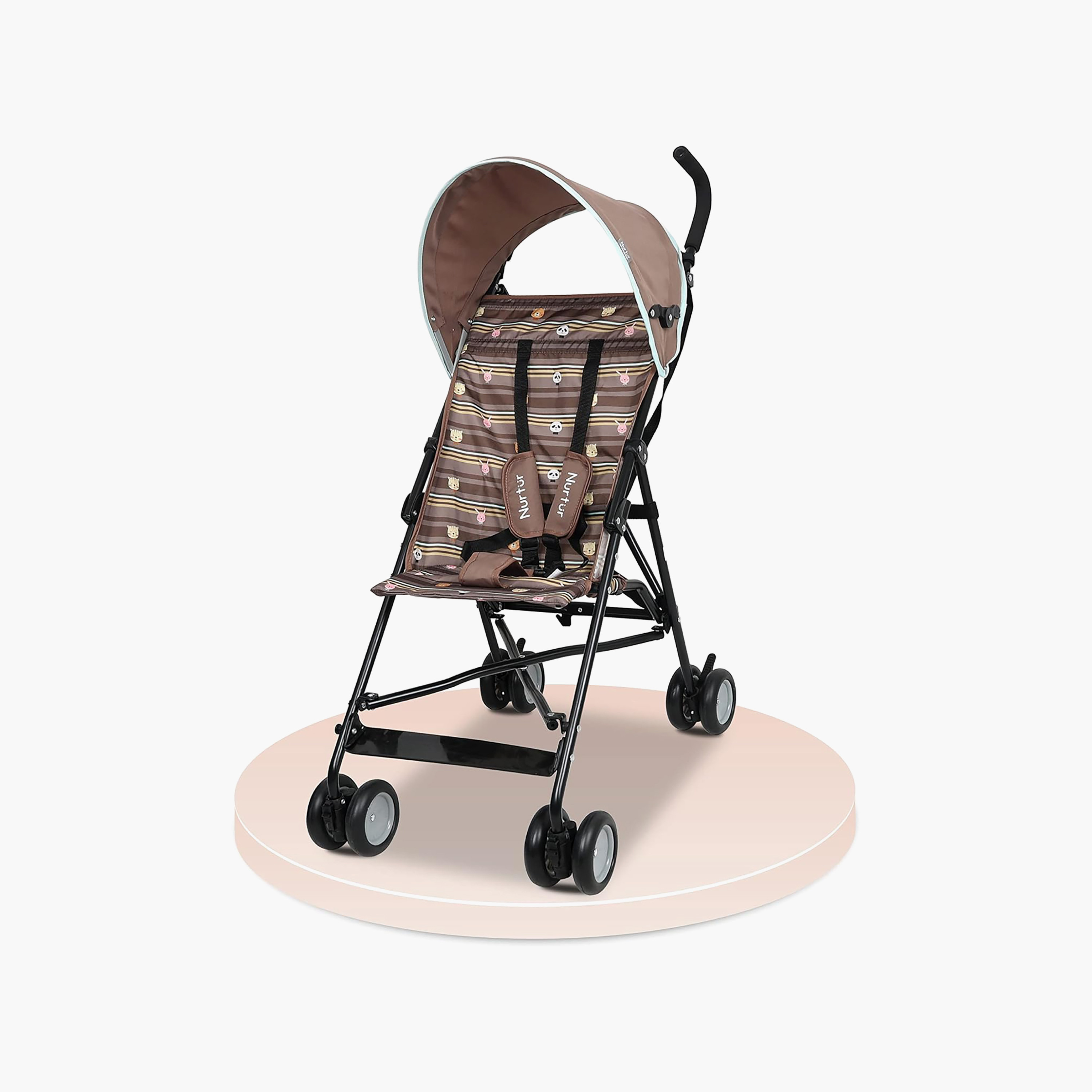 عربة أطفال ريكس باجي خفيفة الوزن مع مظلة قابلة للطي من نورتور - بني-baby-gear-strollersandprams-buggies-image-1