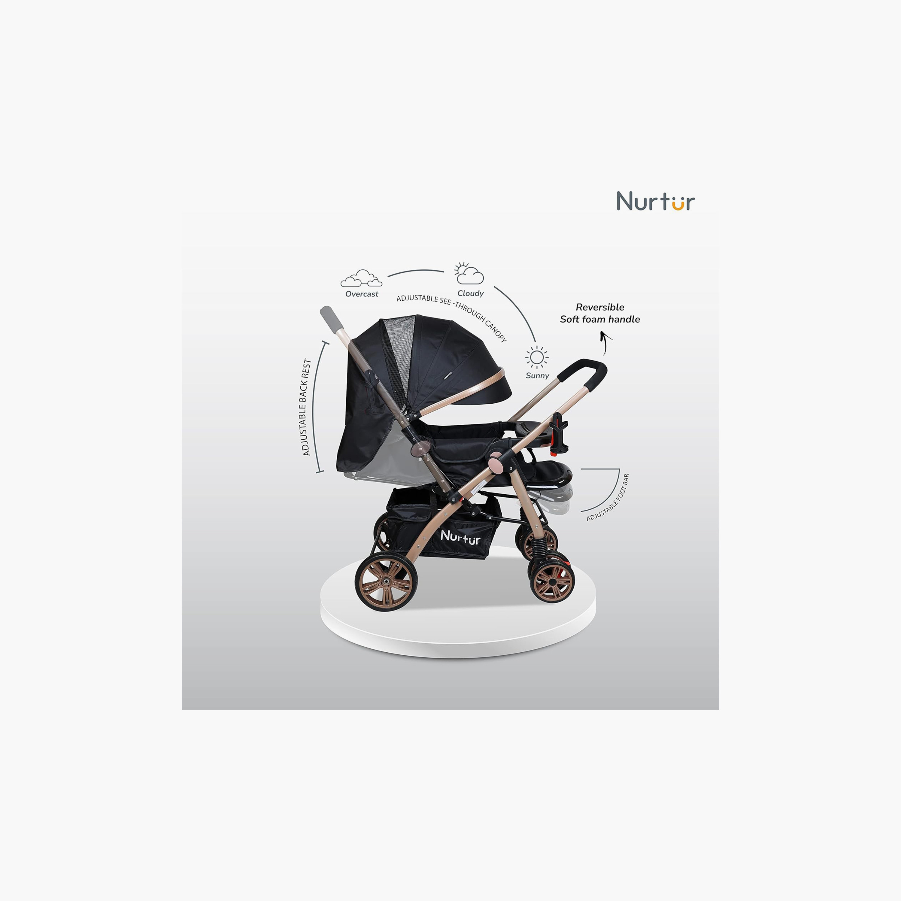 عربة أطفال للسفر بمقبض قابل للعكس من نورتور-baby-gear-strollersandprams-strollers-image-5