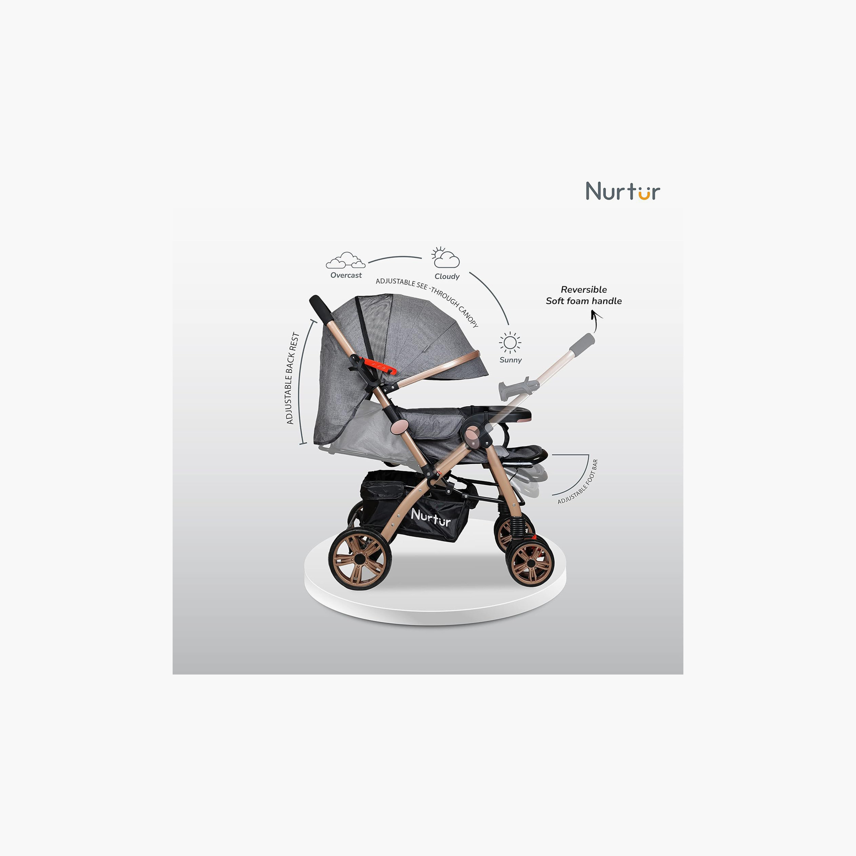 Nurtur Lightweight Travel Stroller with Reversible Handle-baby-gear-strollersandprams-strollers-image-5