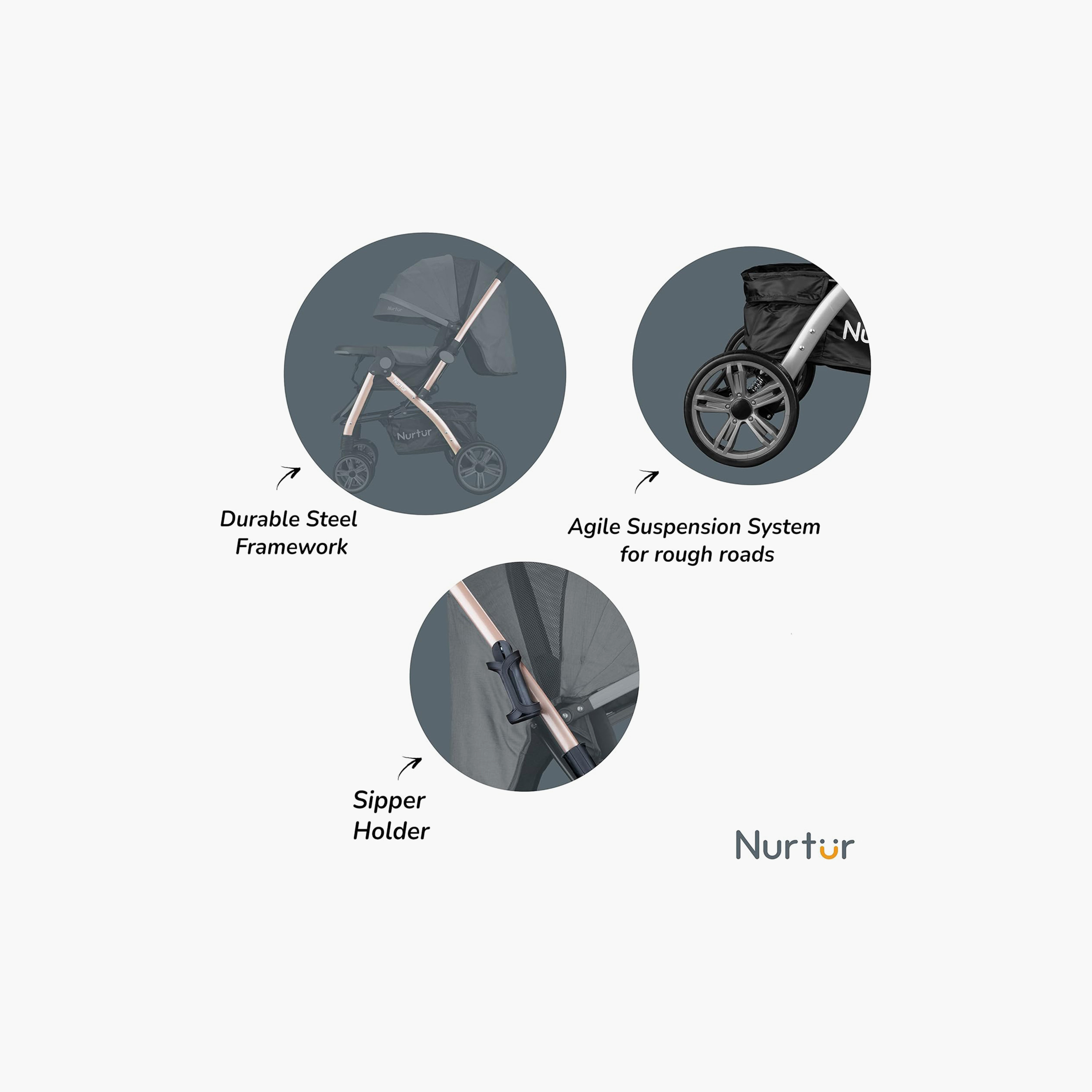 Nurtur Lightweight Travel Stroller with Reversible Handle-baby-gear-strollersandprams-strollers-image-4