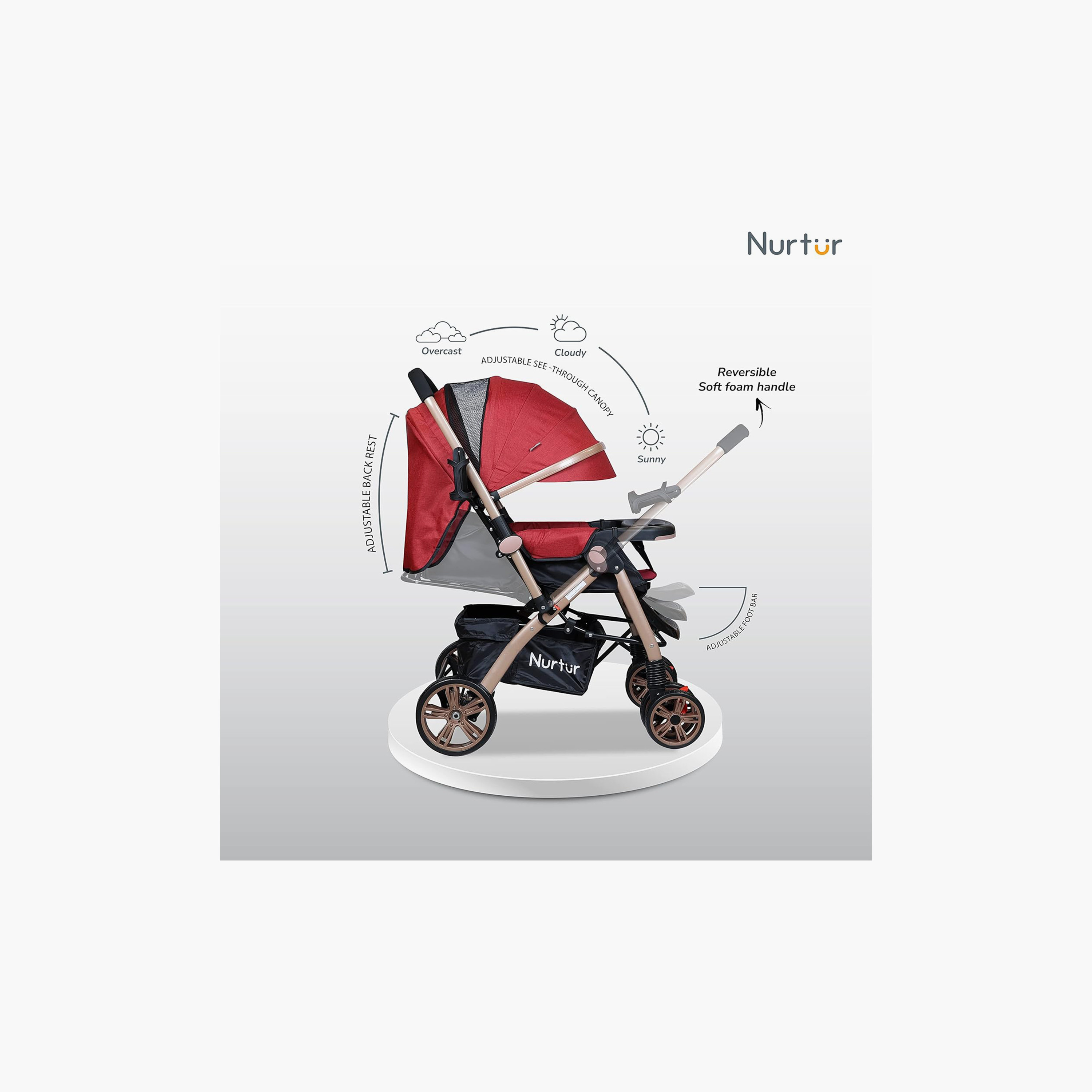 Nurtur Lightweight Travel Stroller with Reversible Handle-baby-gear-strollersandprams-strollers-image-5