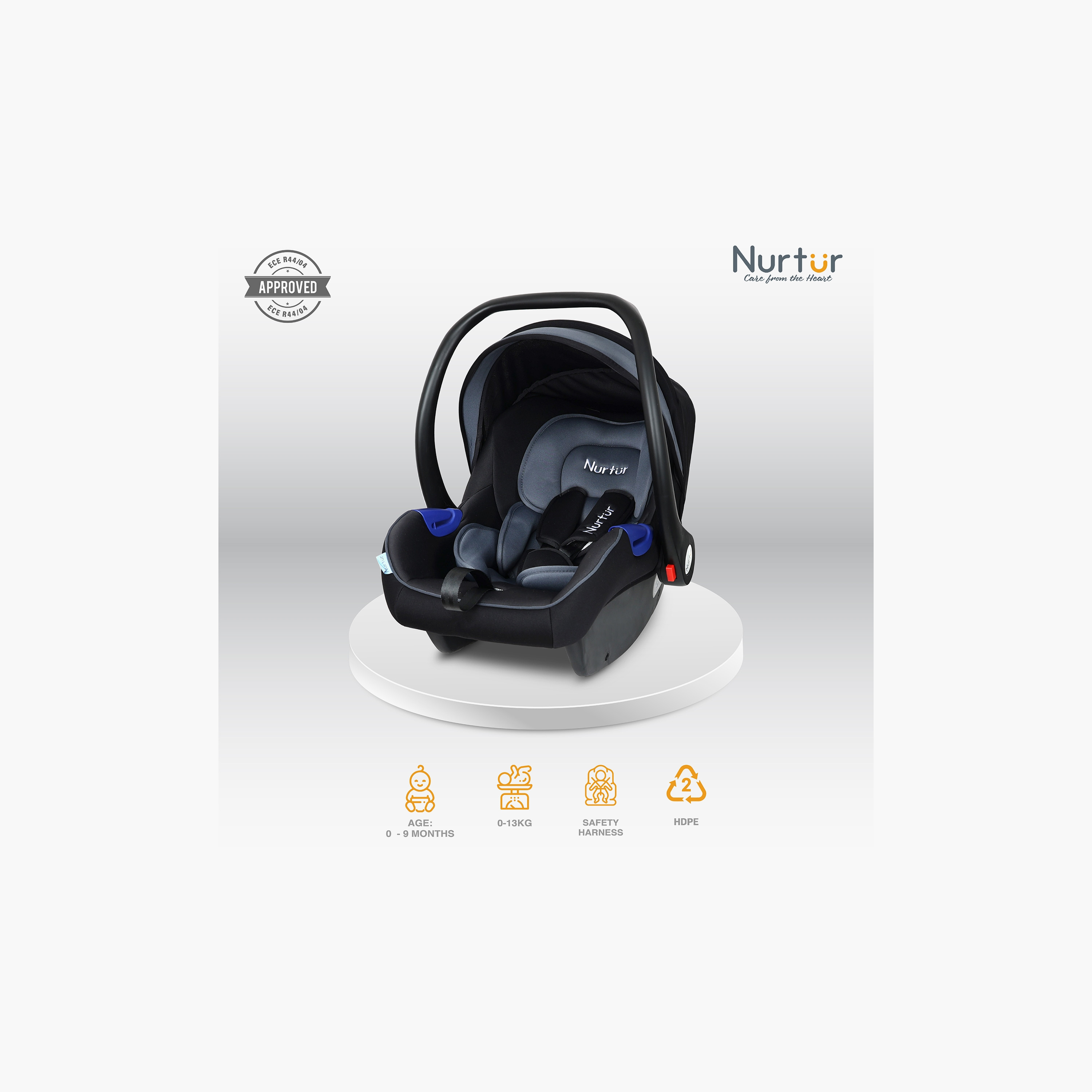 Nurtur Nemo Adjustable Car Seat with Canopy & Handle-baby-gear-carseats-image-5