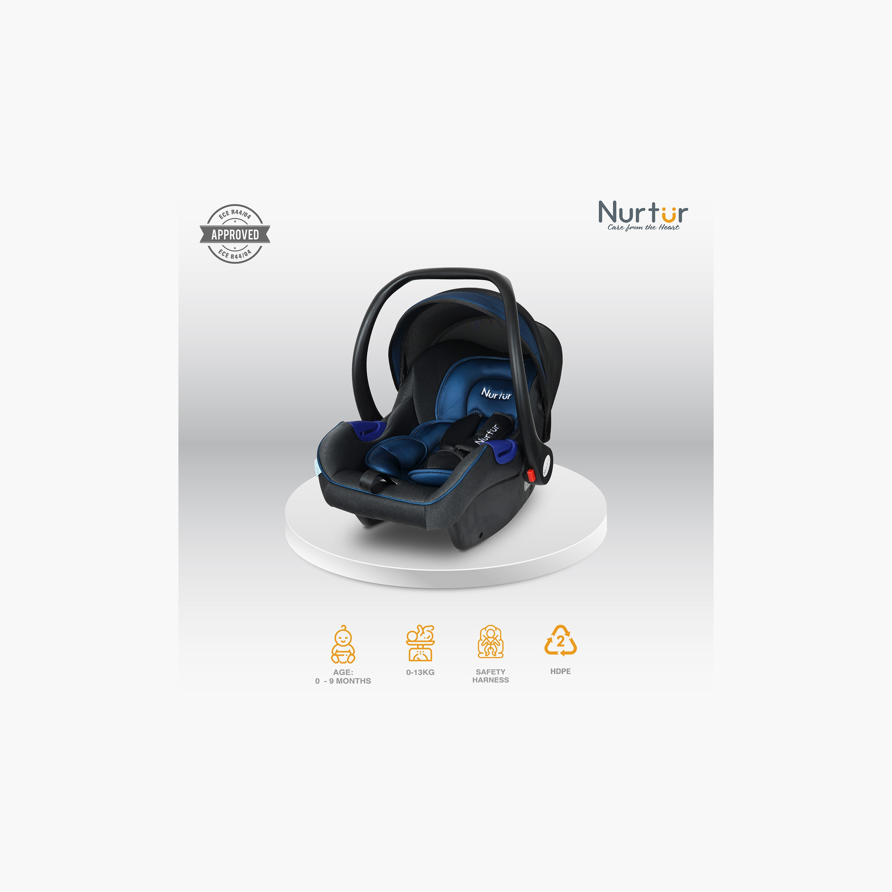Nurtur Nemo Adjustable Car Seat with Canopy & Handle-baby-gear-carseats-image-10
