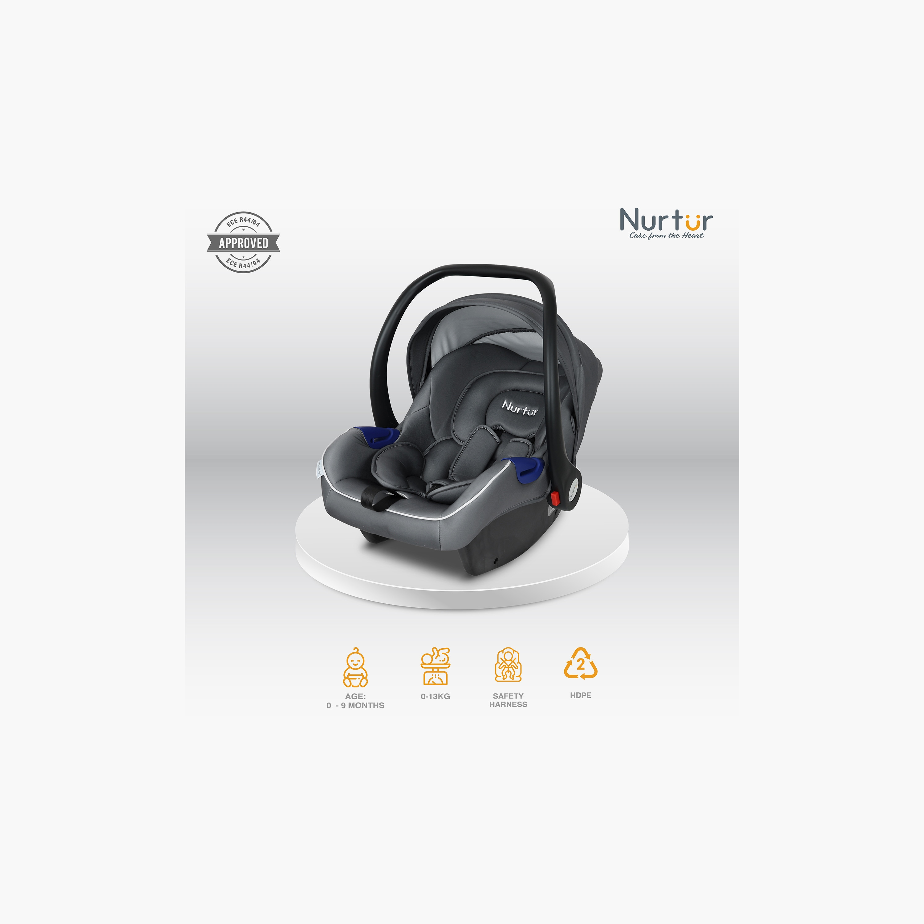 Nurtur Nemo Adjustable Car Seat with Canopy & Handle-baby-gear-carseats-image-12