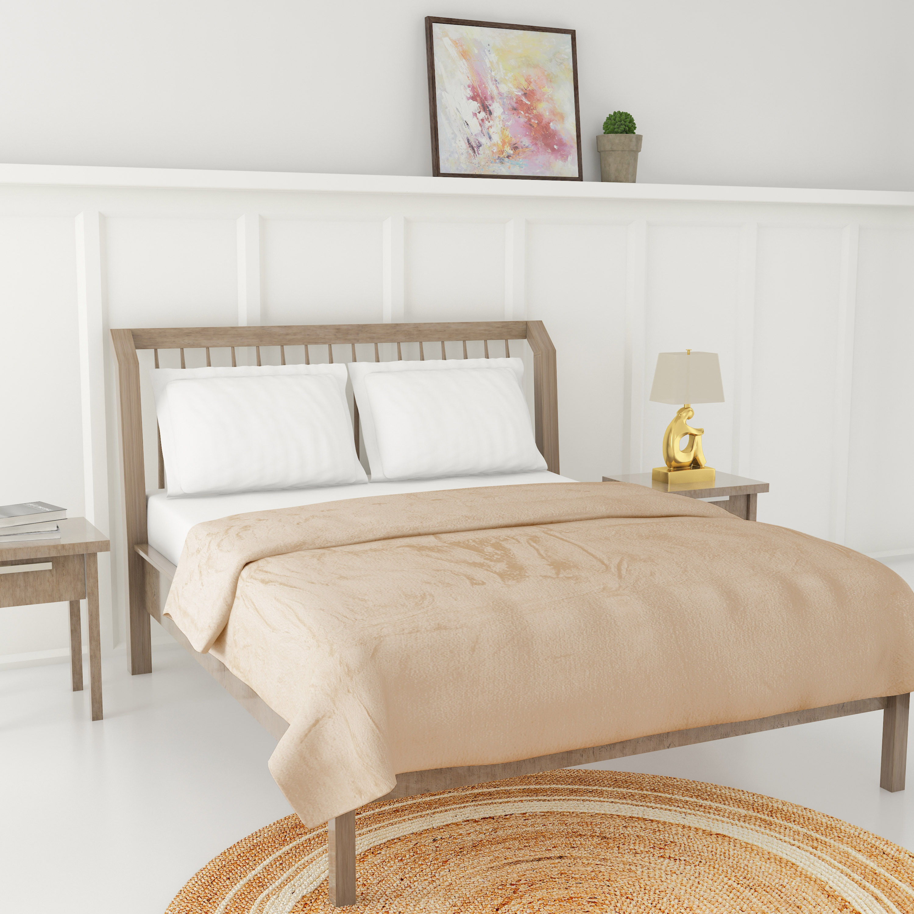Luxury 240 GSM Soft Plush Flannel Blanket - 200x200 cms-household-bedding-blankets-image-2