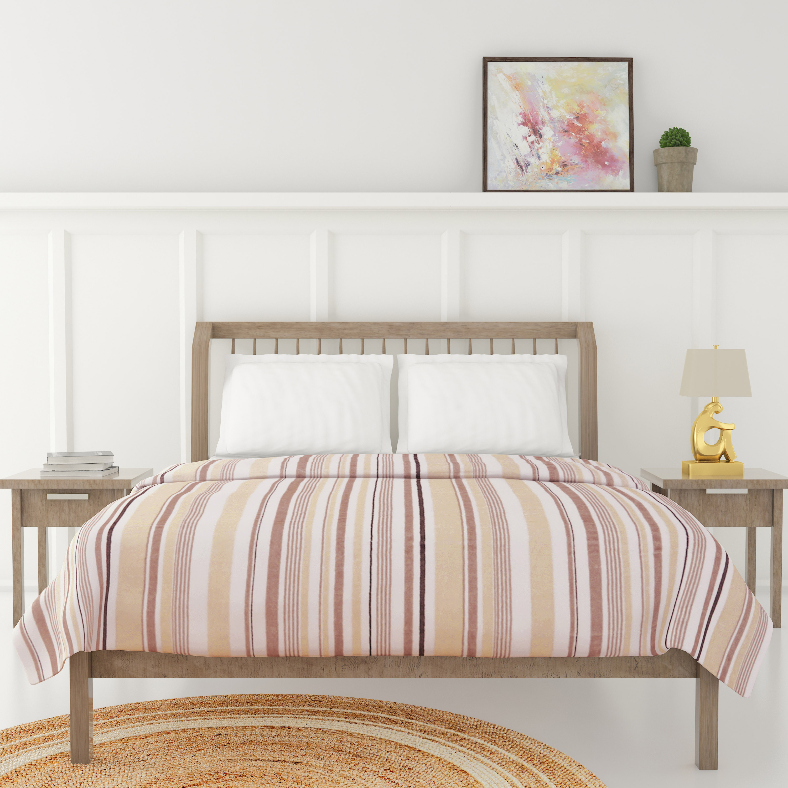 Luxury 240 GSM Soft Plush Flannel Blanket - 200x200 cms-household-bedding-blankets-image-1
