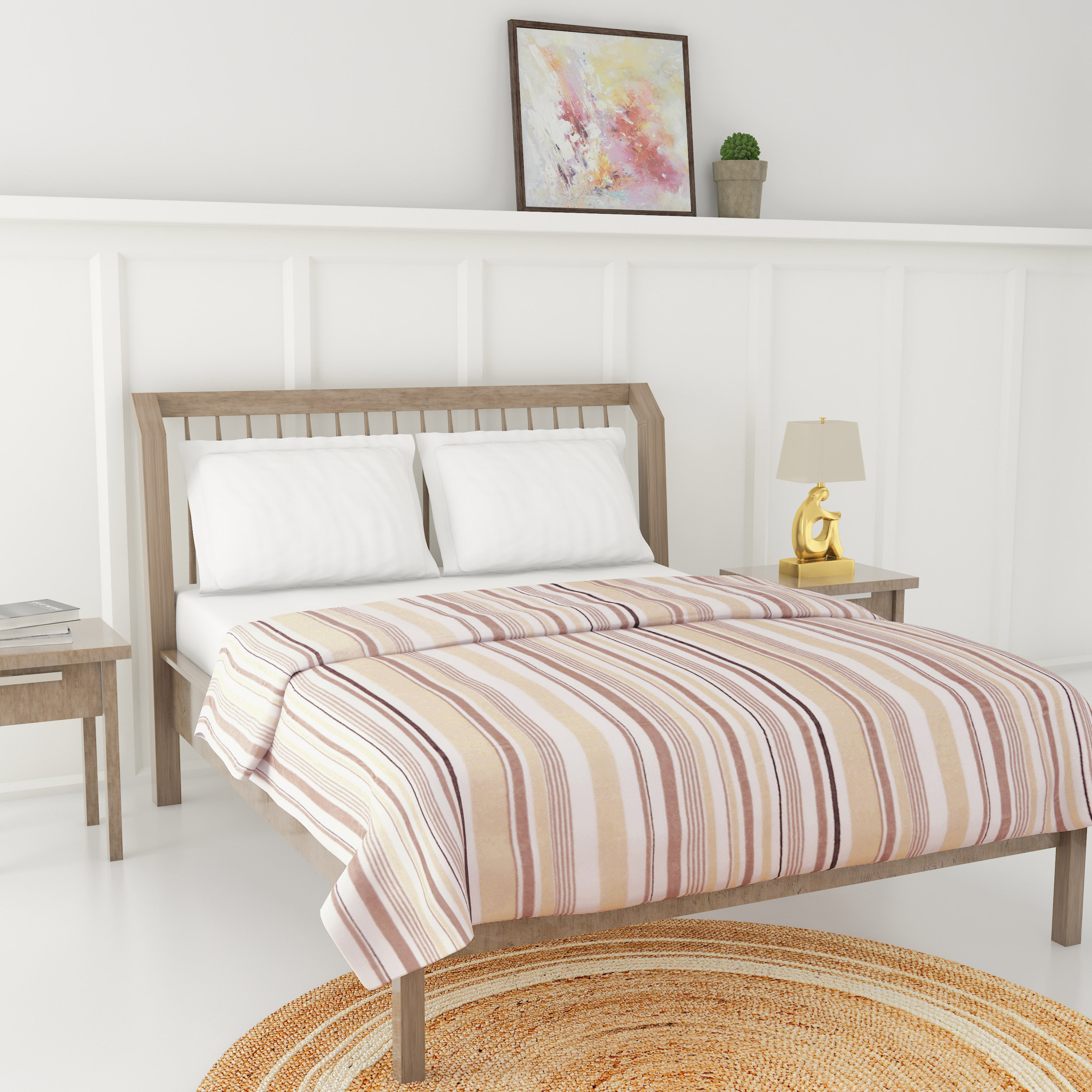 Luxury 240 GSM Soft Plush Flannel Blanket - 200x200 cms-household-bedding-blankets-image-2