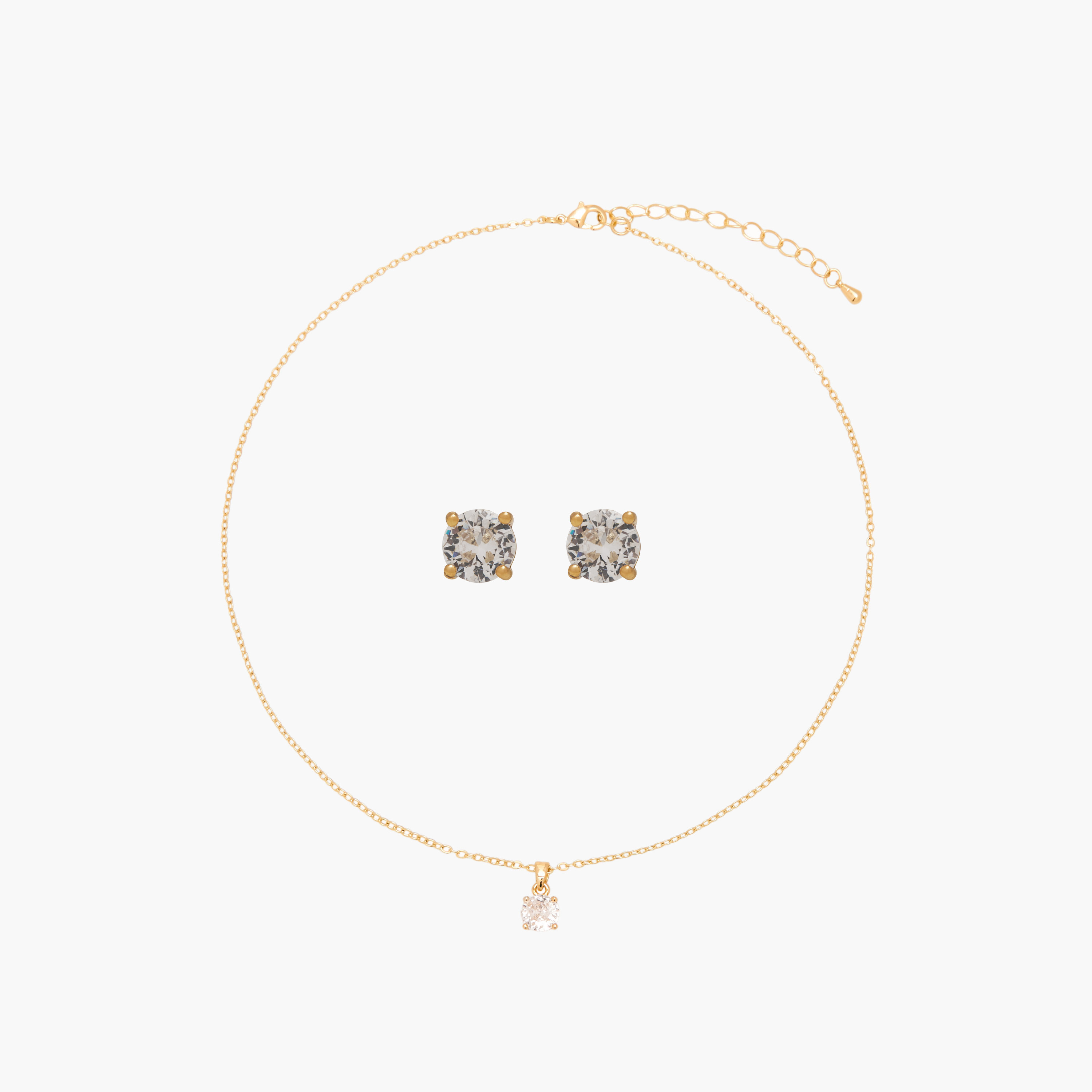 طقم حلق وعقد بدلاية مزيّن بمكعب زيركون-women-watchesandjewellery-jewellery-jewellerysets-image-1