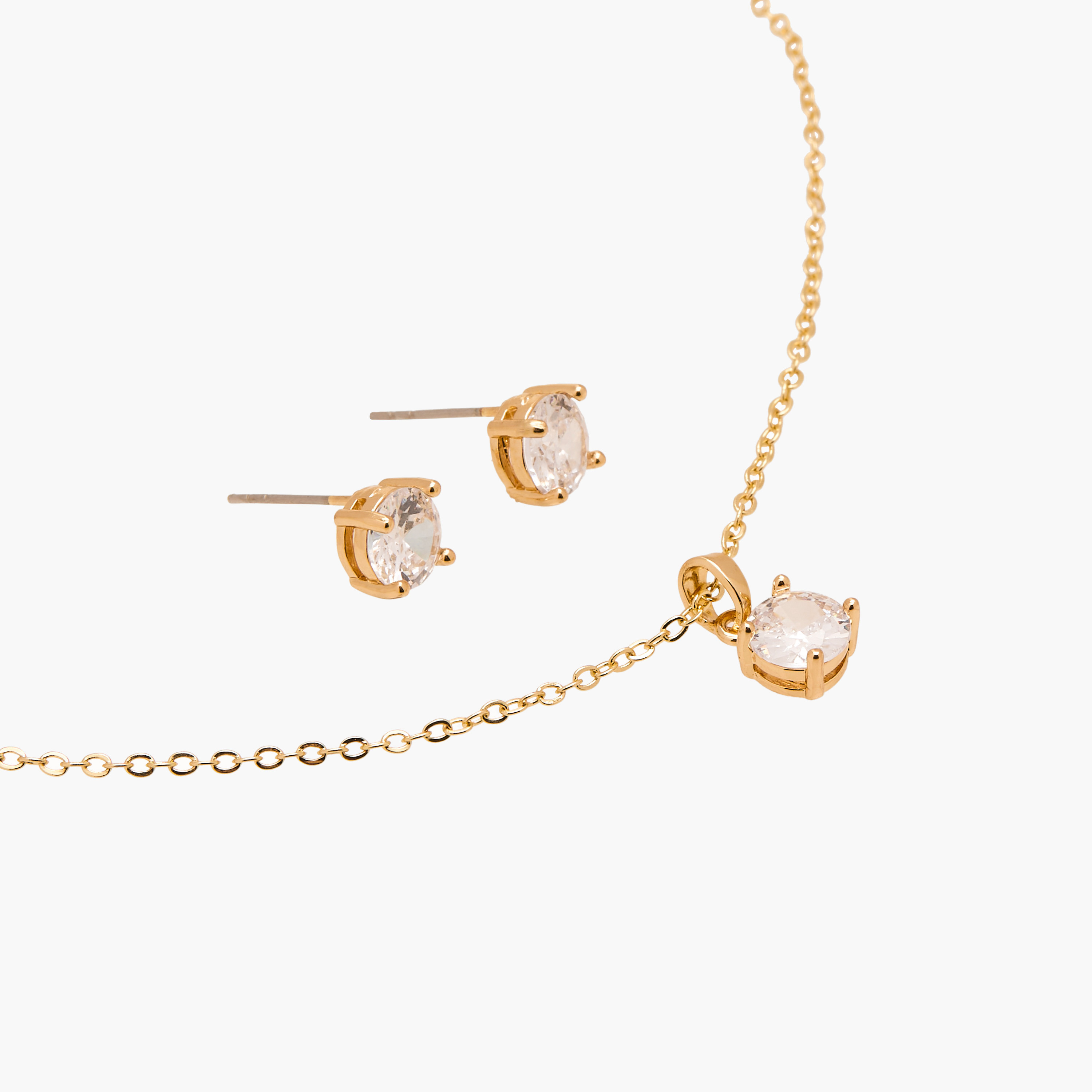 طقم حلق وعقد بدلاية مزيّن بمكعب زيركون-women-watchesandjewellery-jewellery-jewellerysets-image-3