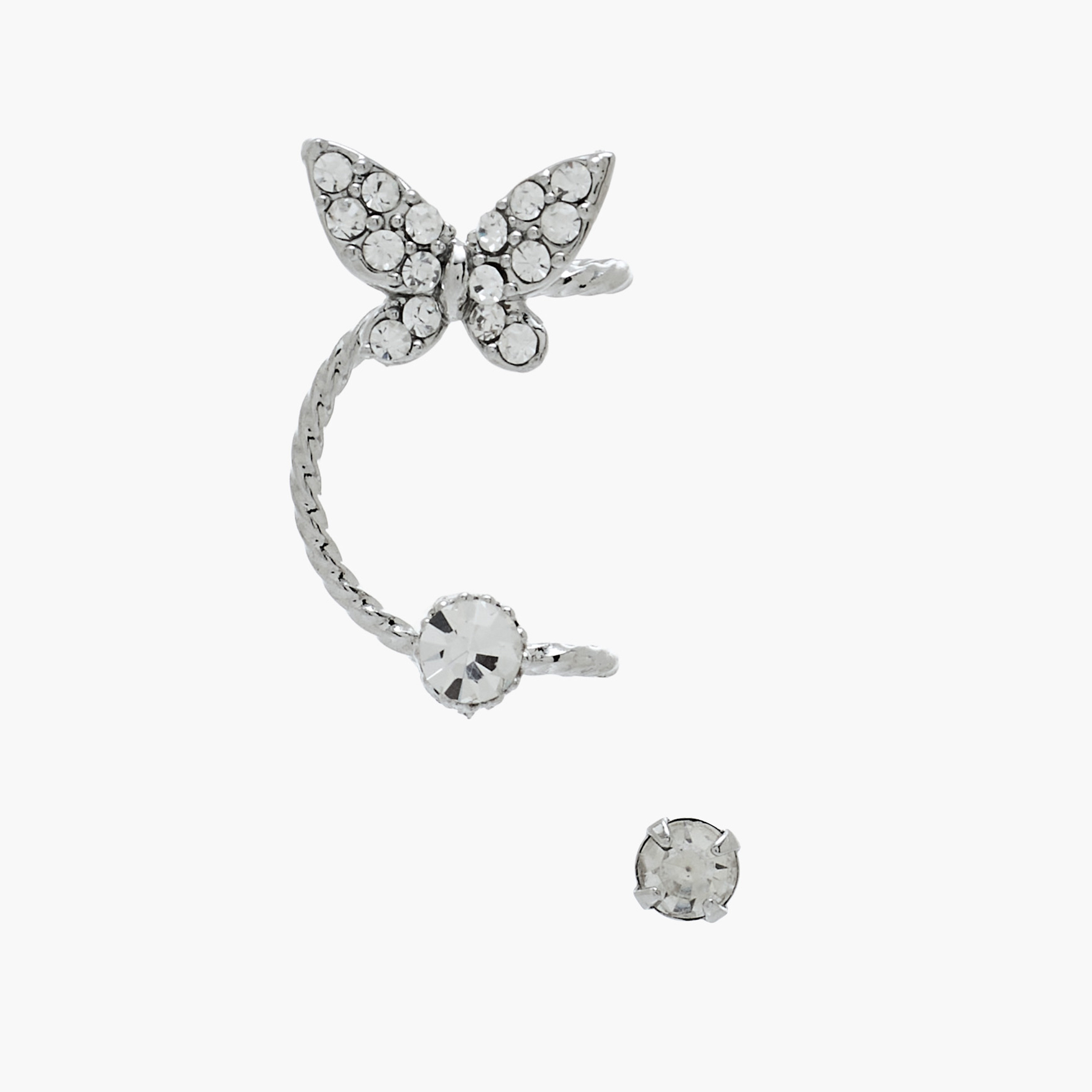 Stone Embellished Ear Cuff and Stud Earring-women-watchesandjewellery-jewellery-earrings-image-1