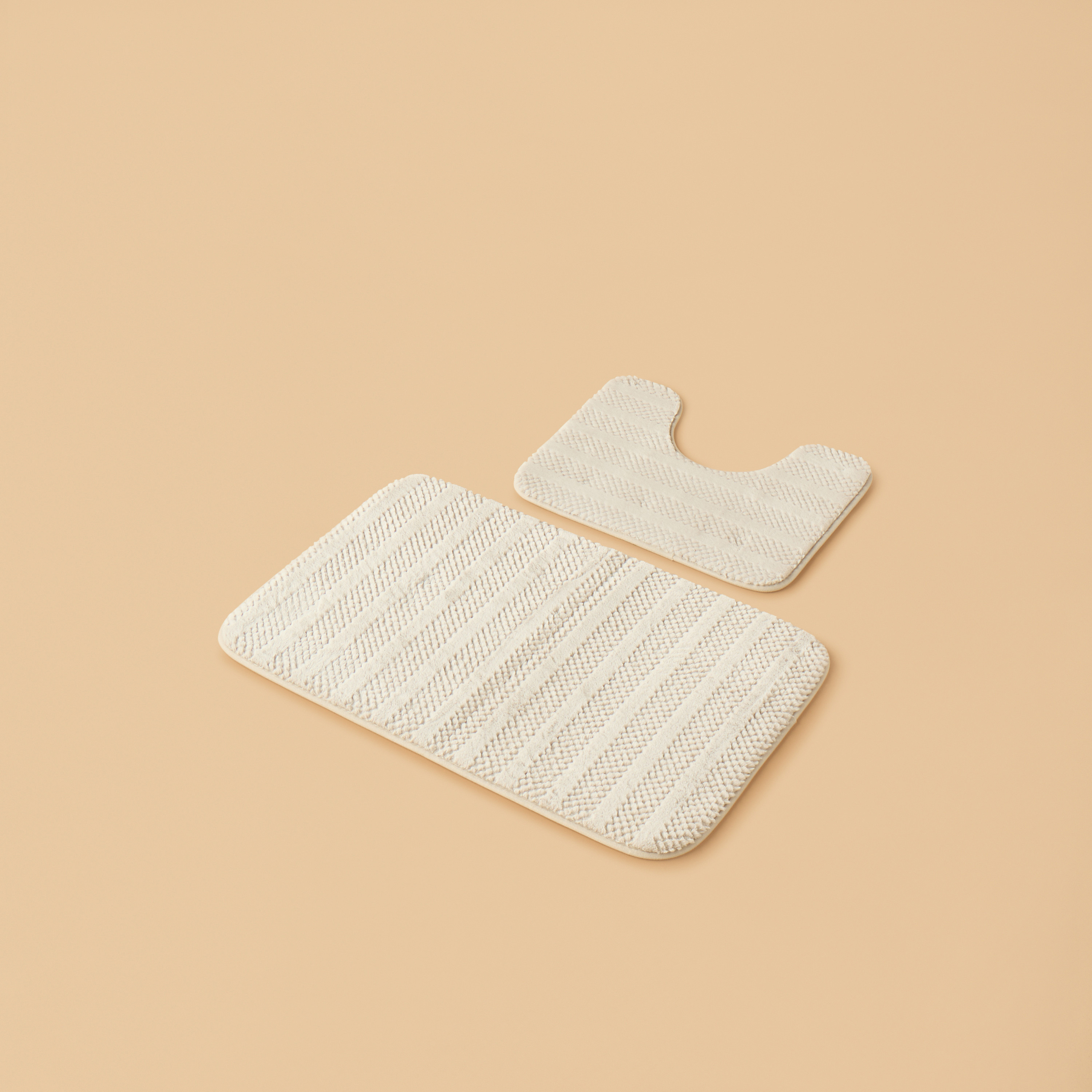 Textured 2-Piece Foam Bath Mat Set - 50x80 cm-household-bathandlaundry-bathlinen-bathmatsandtubmats-image-1