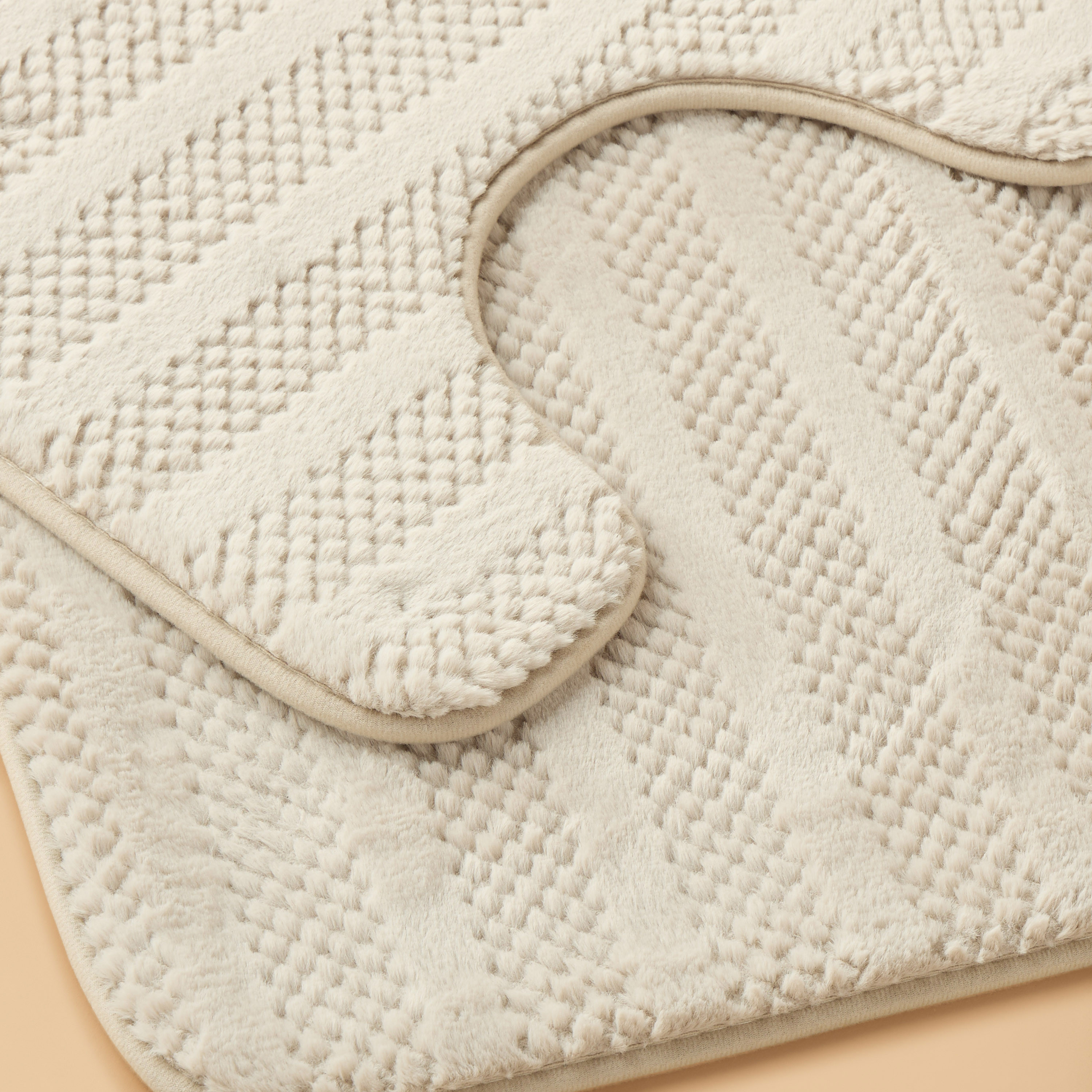 Textured 2-Piece Foam Bath Mat Set - 50x80 cm-household-bathandlaundry-bathlinen-bathmatsandtubmats-image-4