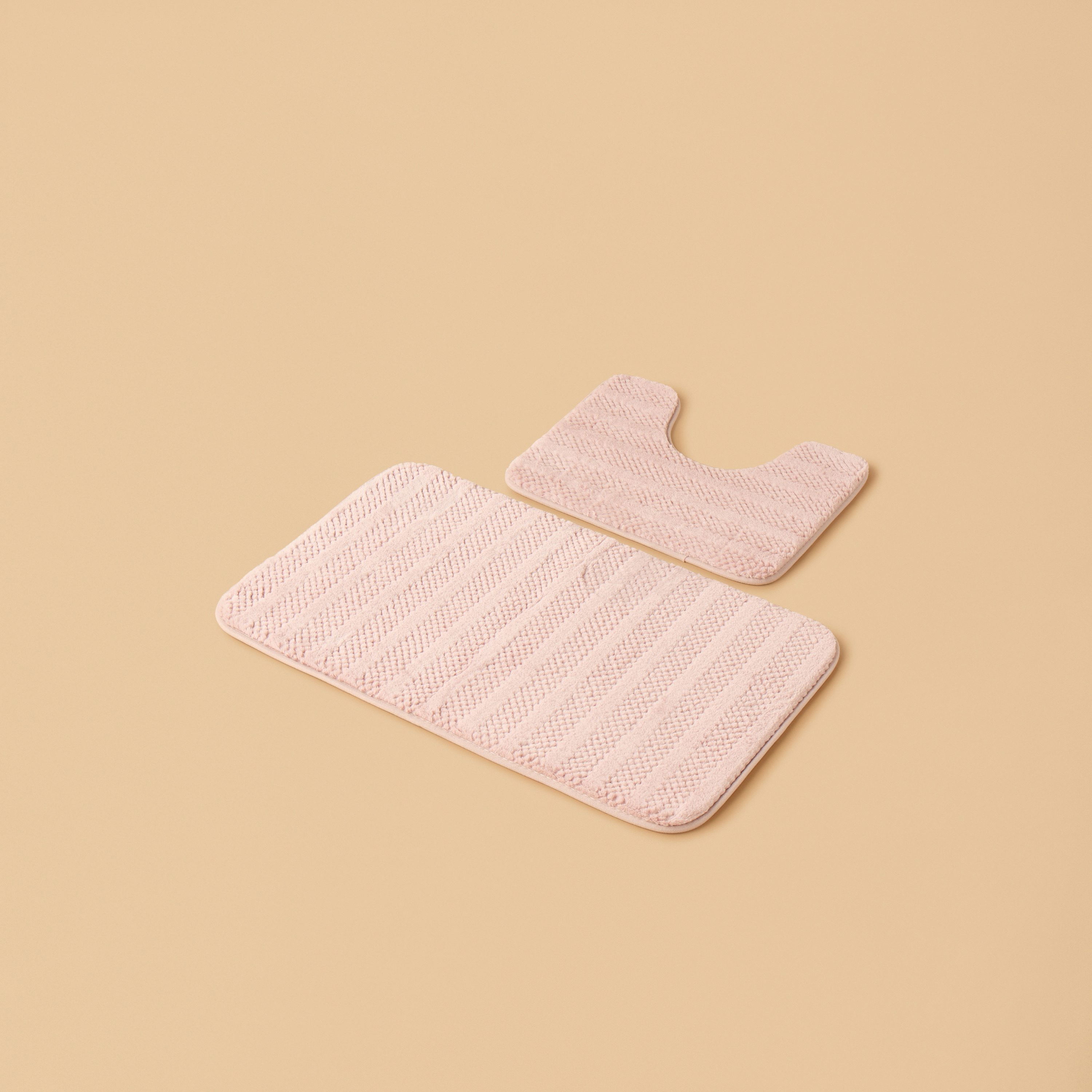 Textured 2-Piece Foam Bath Mat Set - 50x80 cm-household-bathandlaundry-bathlinen-bathmatsandtubmats-image-1