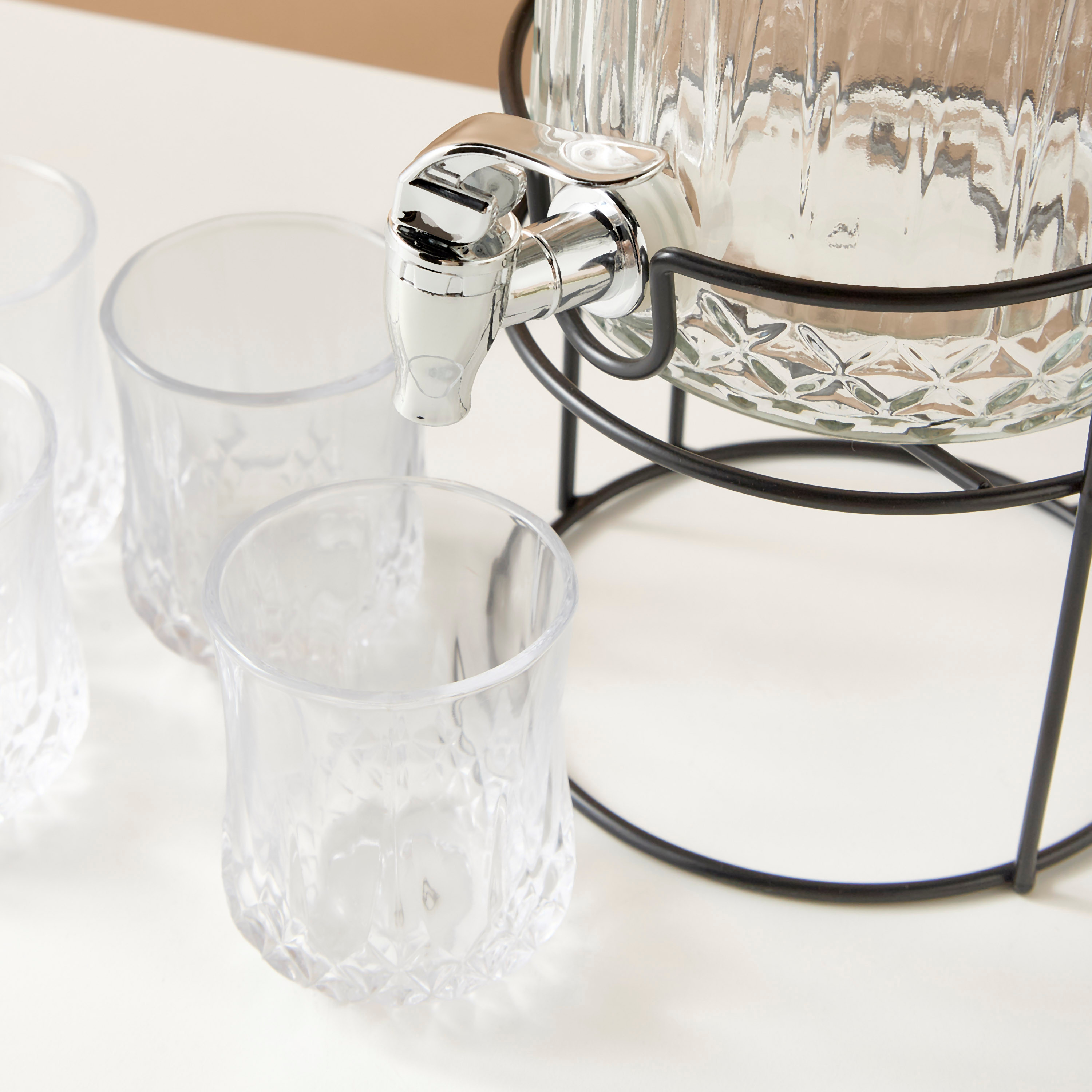 طقم موزع وأكواب زجاجية 6 قطع-household-dining-drinkserveware-dispensers-image-6