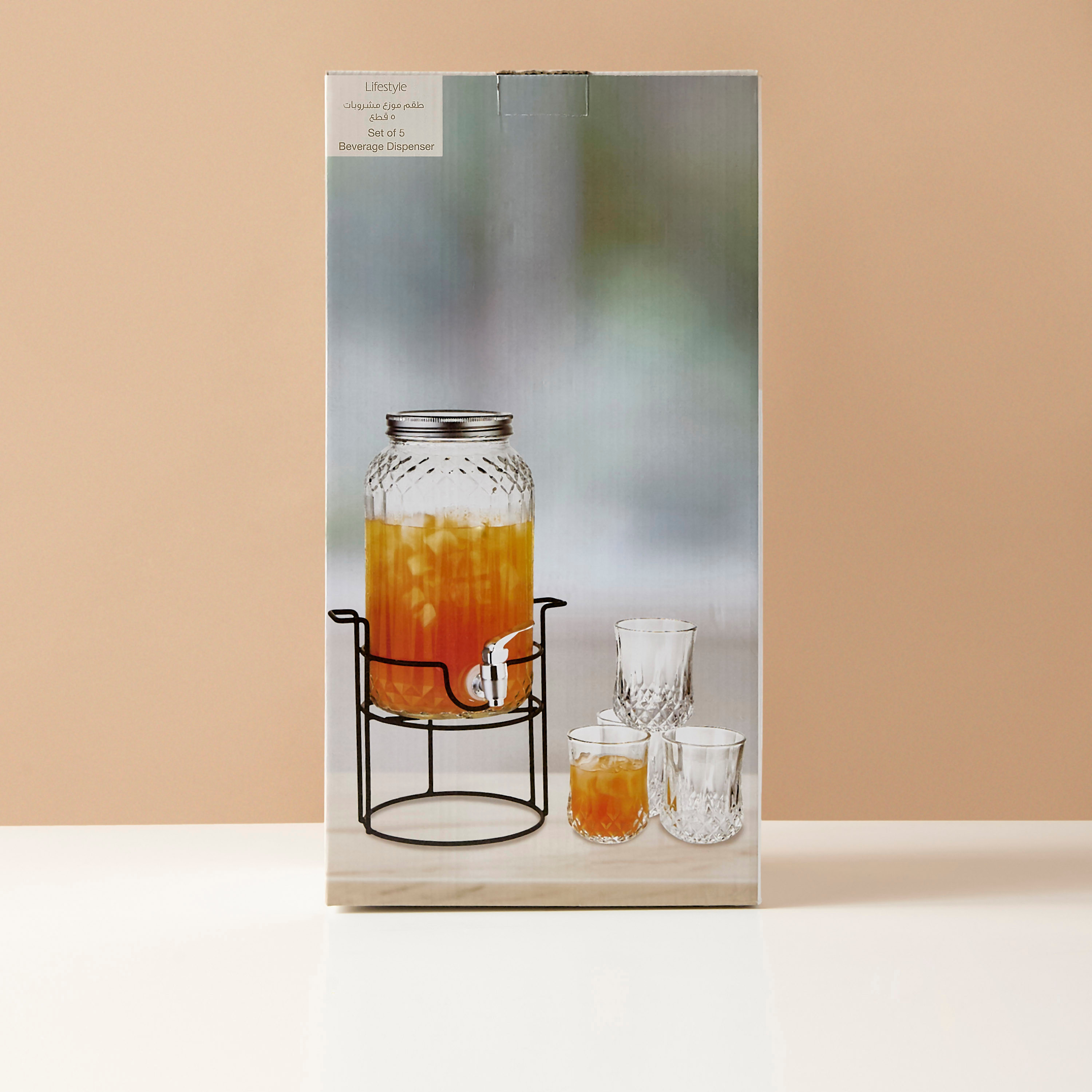 طقم موزع وأكواب زجاجية 6 قطع-household-dining-drinkserveware-dispensers-image-7