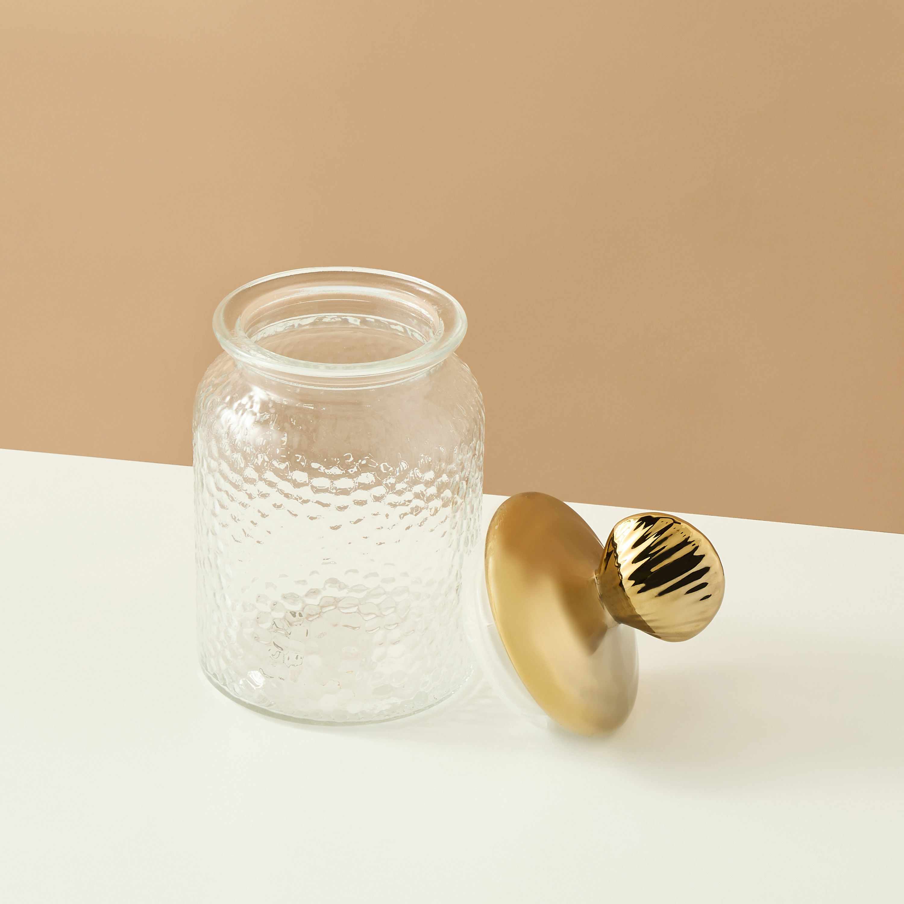 Textured Glass Jar with Lid - 190 ml-household-kitchen-foodstorage-containers-image-2
