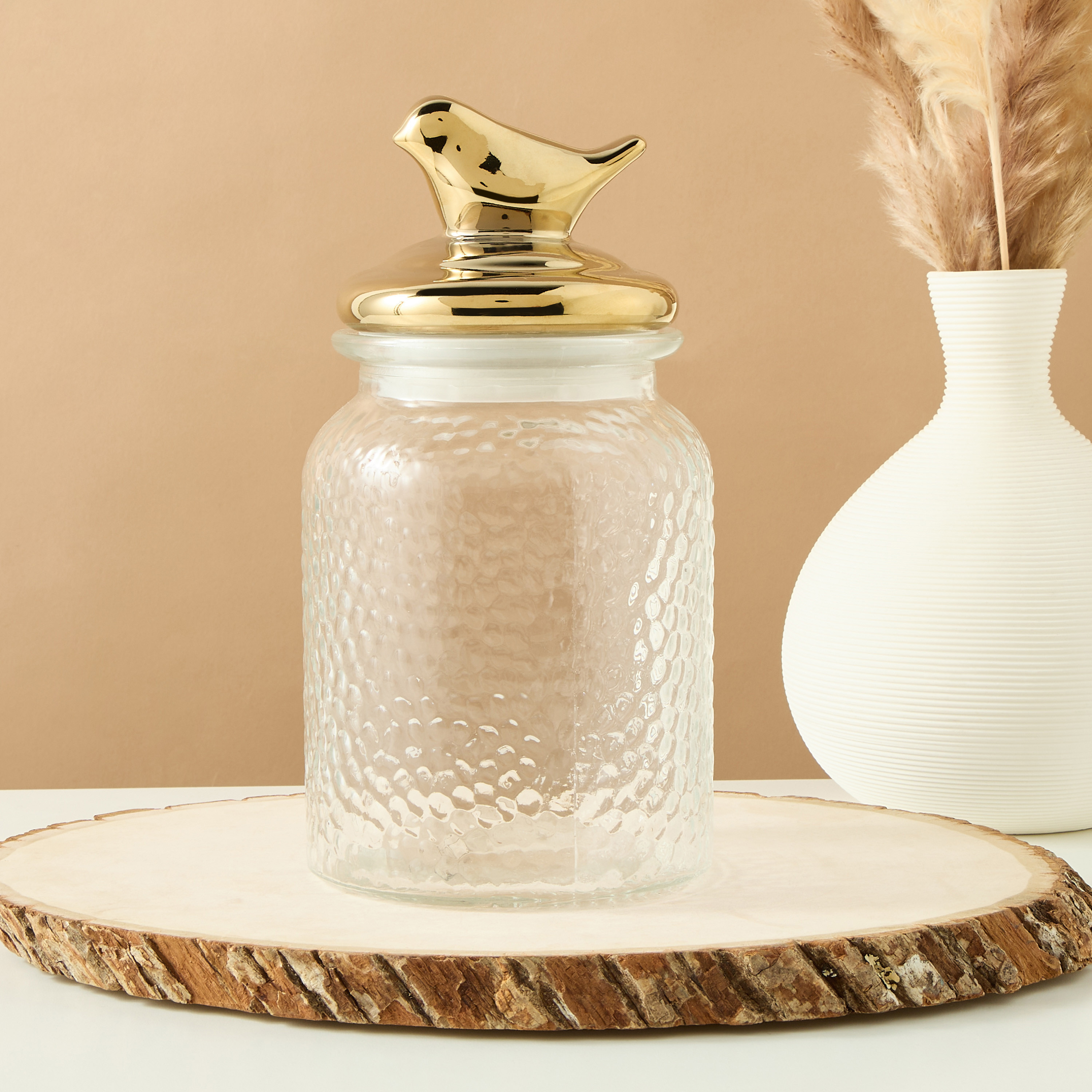 Textured Glass Jar with Lid - 520 ml-household-kitchen-foodstorage-containers-image-4