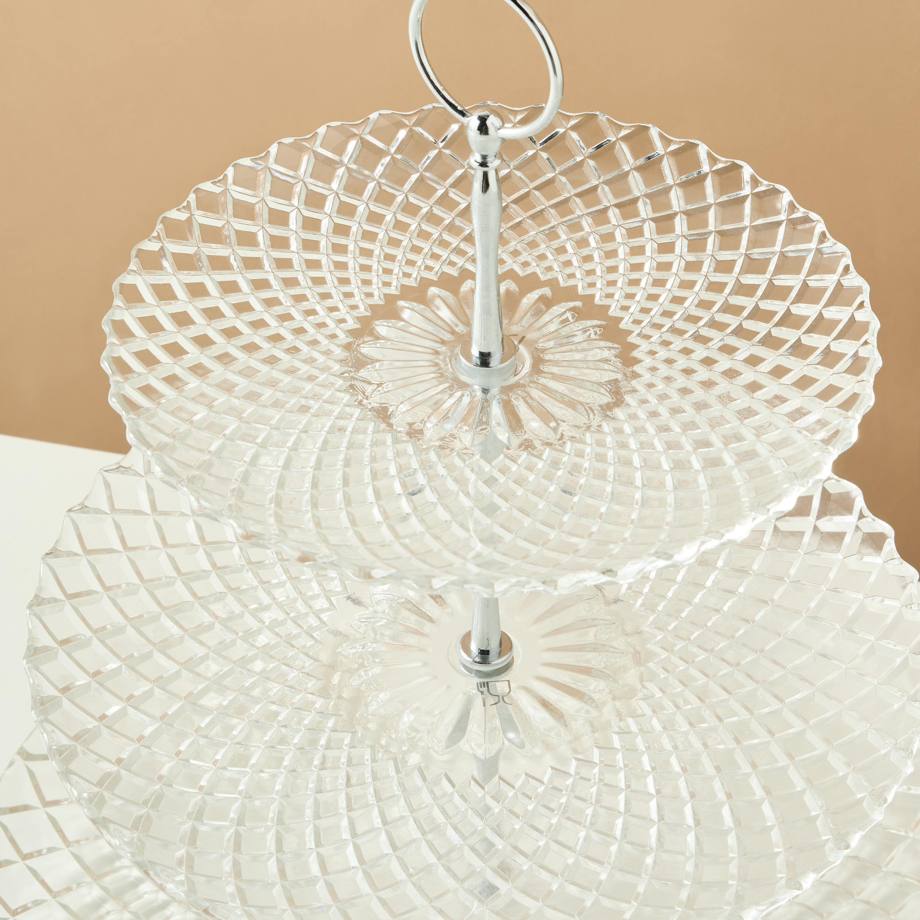 حامل كيك 3 طوابق زجاج بارز الملمس - 6x31 سم-household-dining-serveware-cakestands-image-3