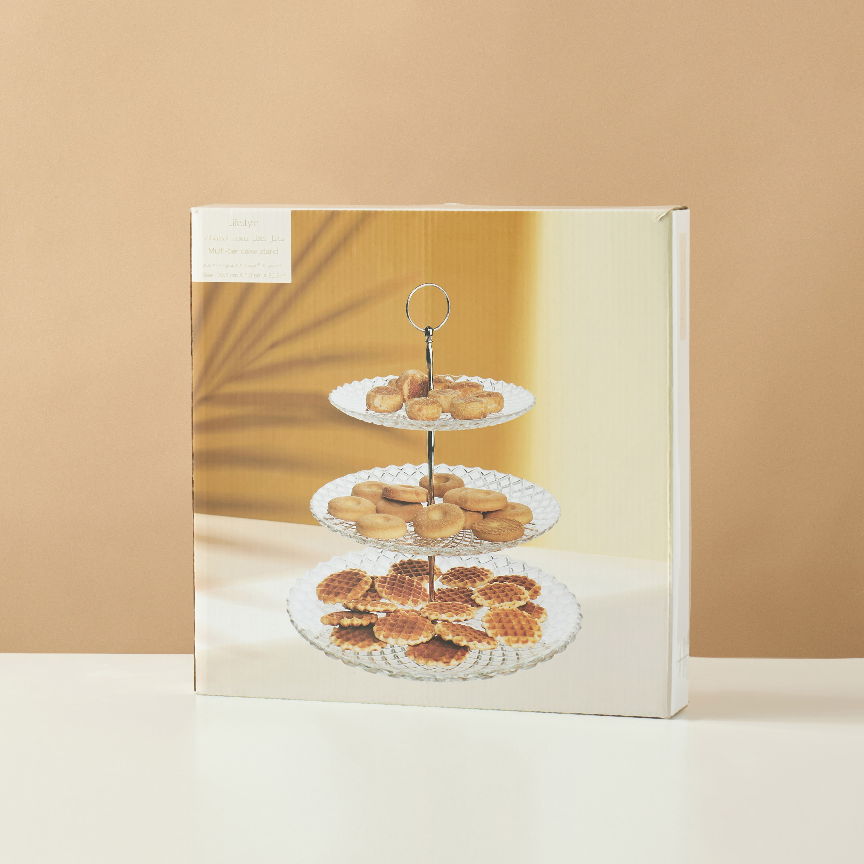 حامل كيك 3 طوابق زجاج بارز الملمس - 6x31 سم-household-dining-serveware-cakestands-image-5