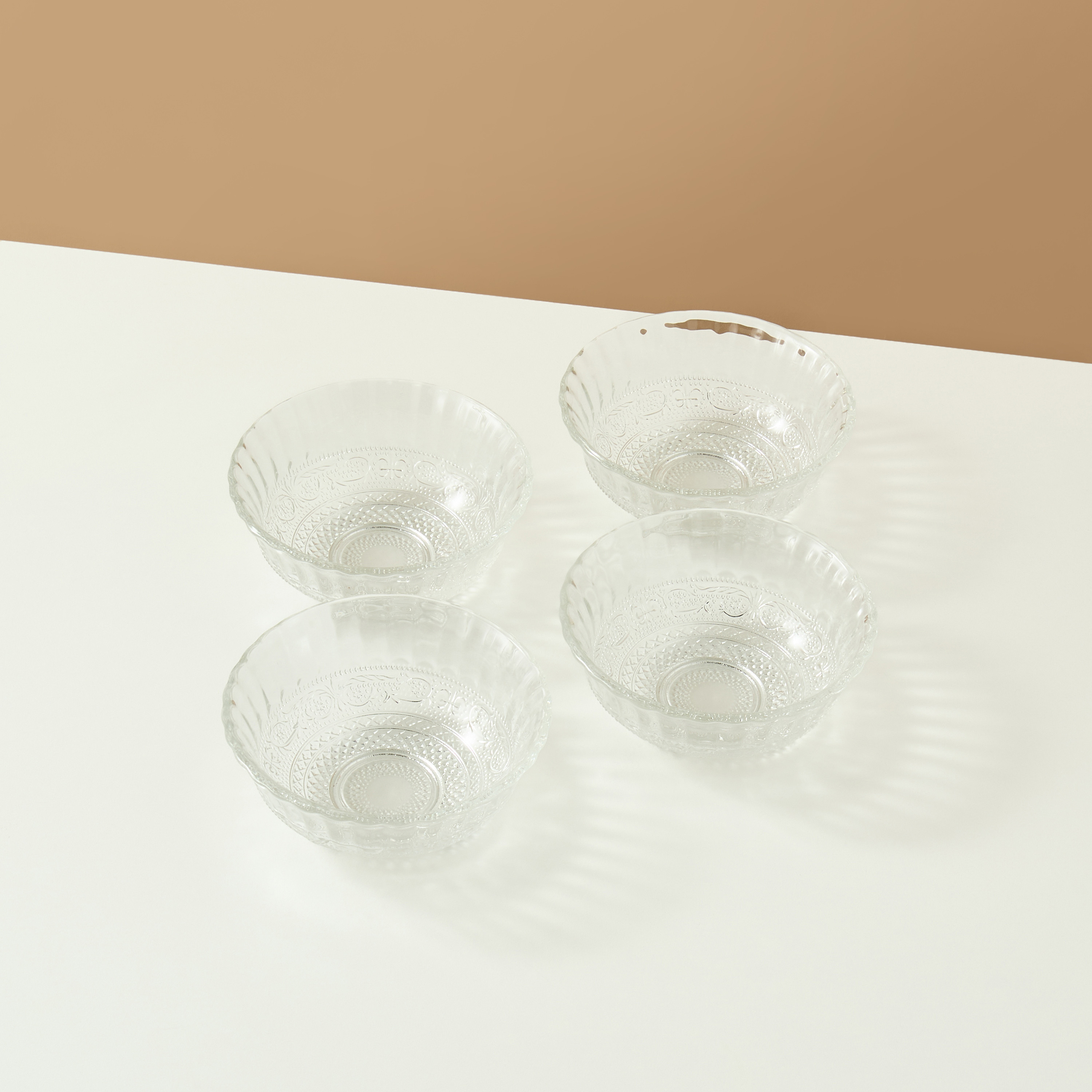 Textured 5-Piece Glass Serving Bowl Set - 23 cms-household-dining-dinnerware-bowls-image-2