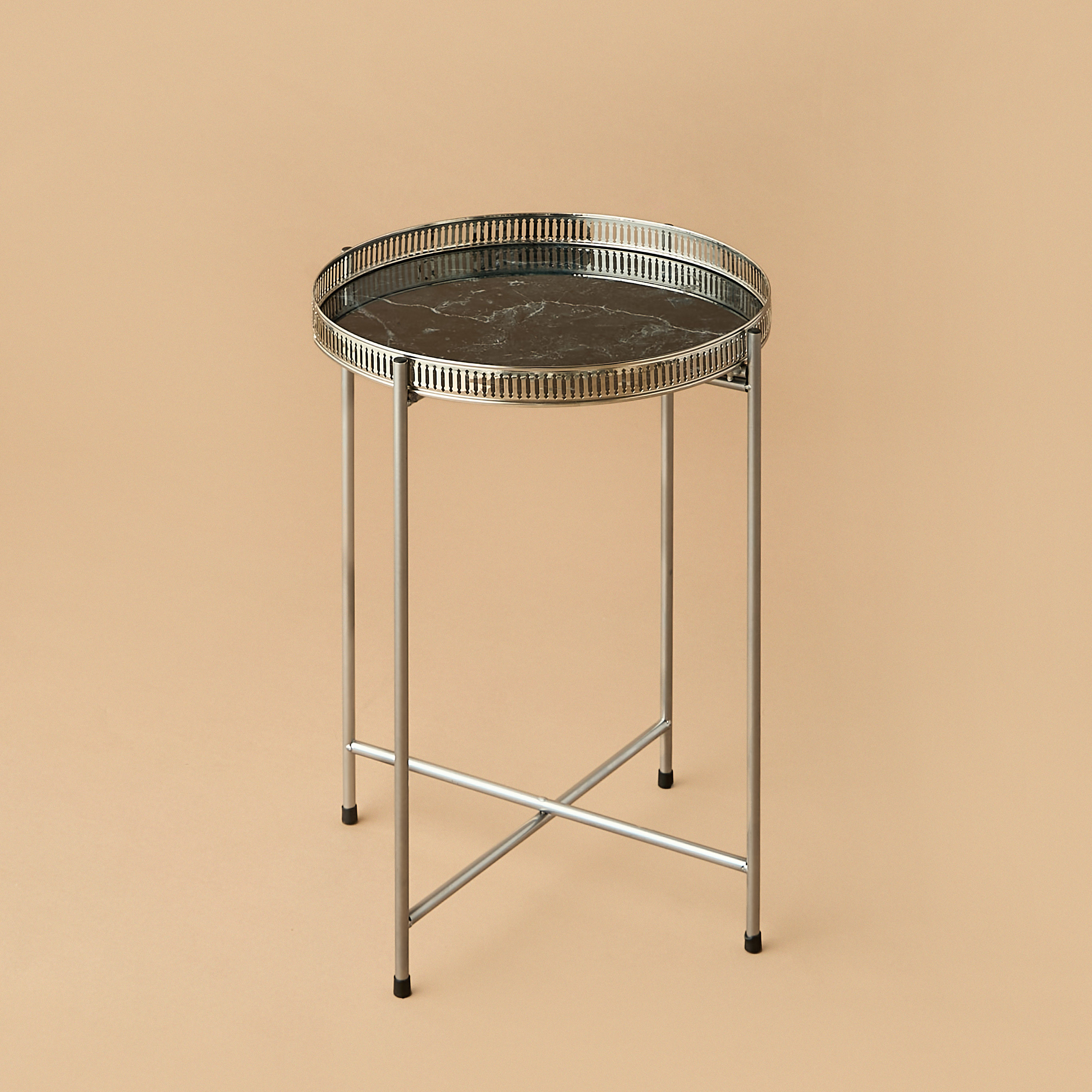 Marble Top Side Table - 38x47 cms-furniture-livingroom-sideandendtables-image-2