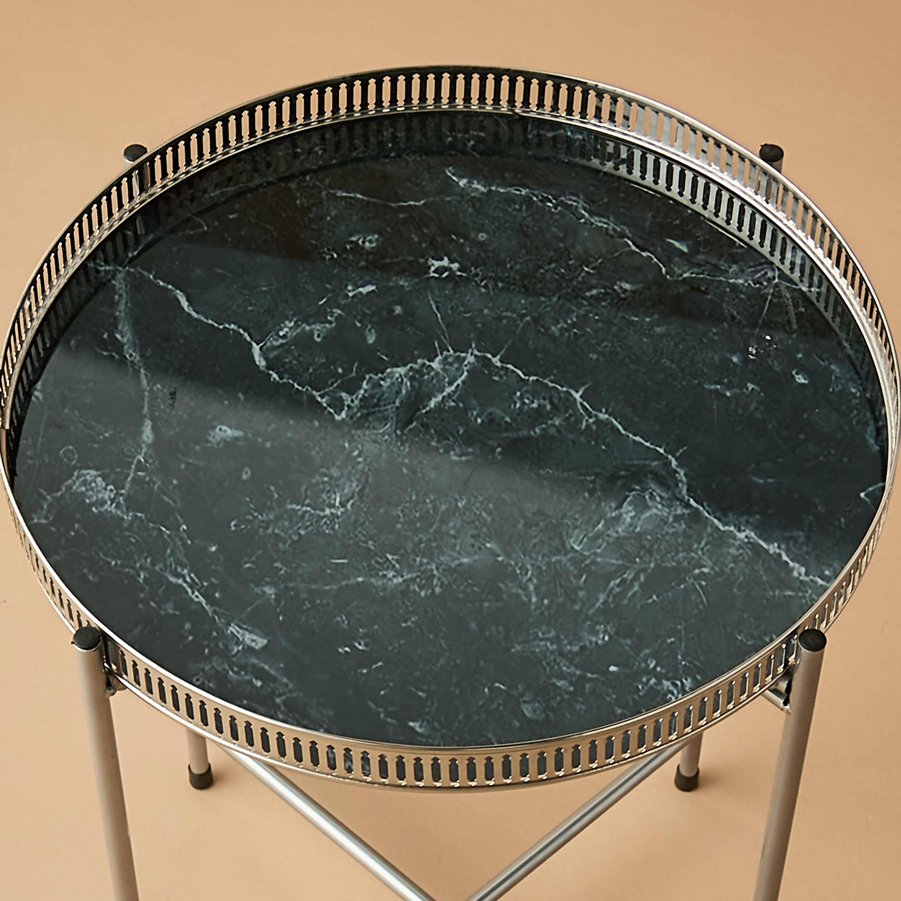 Marble Top Side Table - 38x47 cms-furniture-livingroom-sideandendtables-image-3