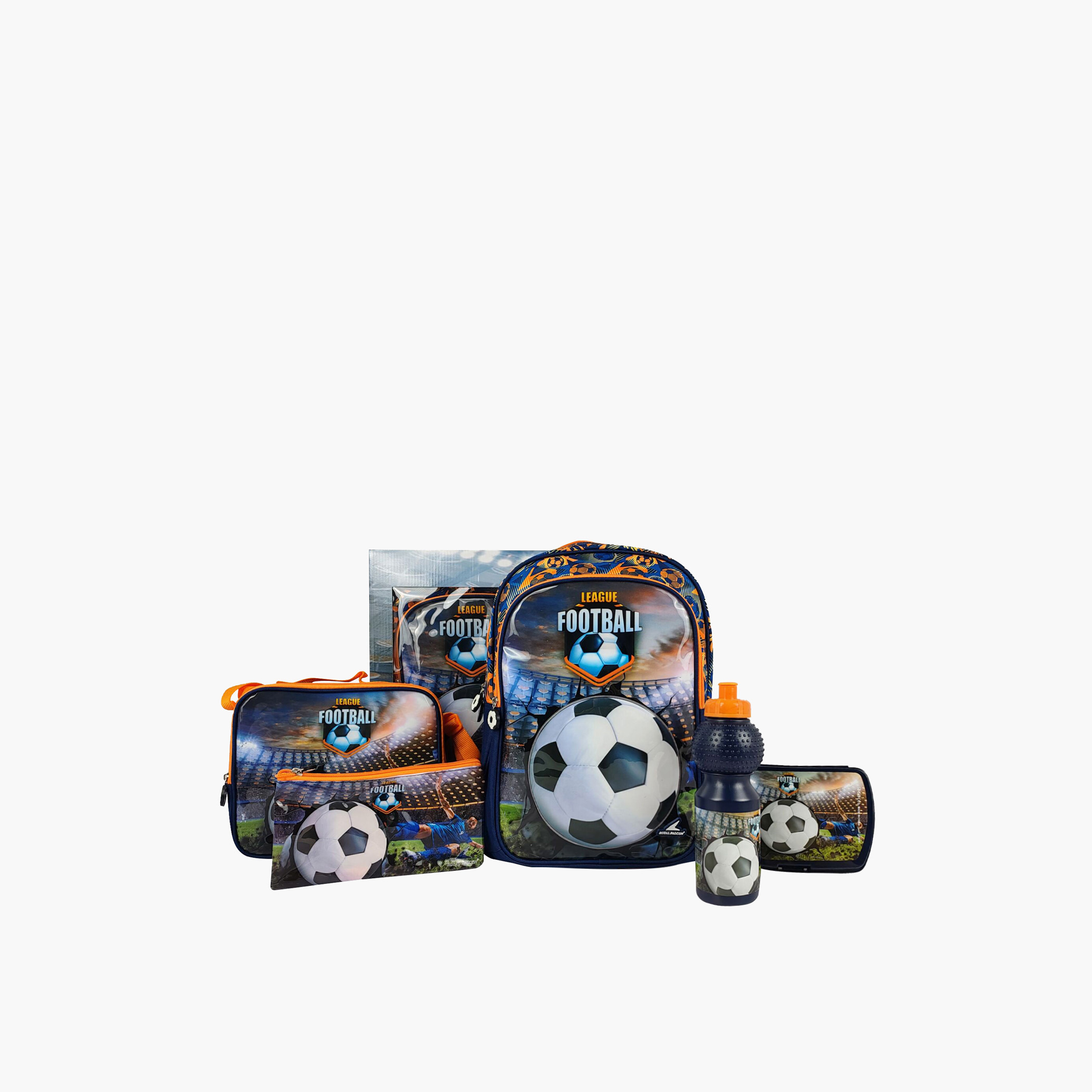 Royal Falcon 5-Piece Football Graphic Print 16-inch Backpack Set - 28x10x40 cms-school-bagsandbackpacks-sets-image-1
