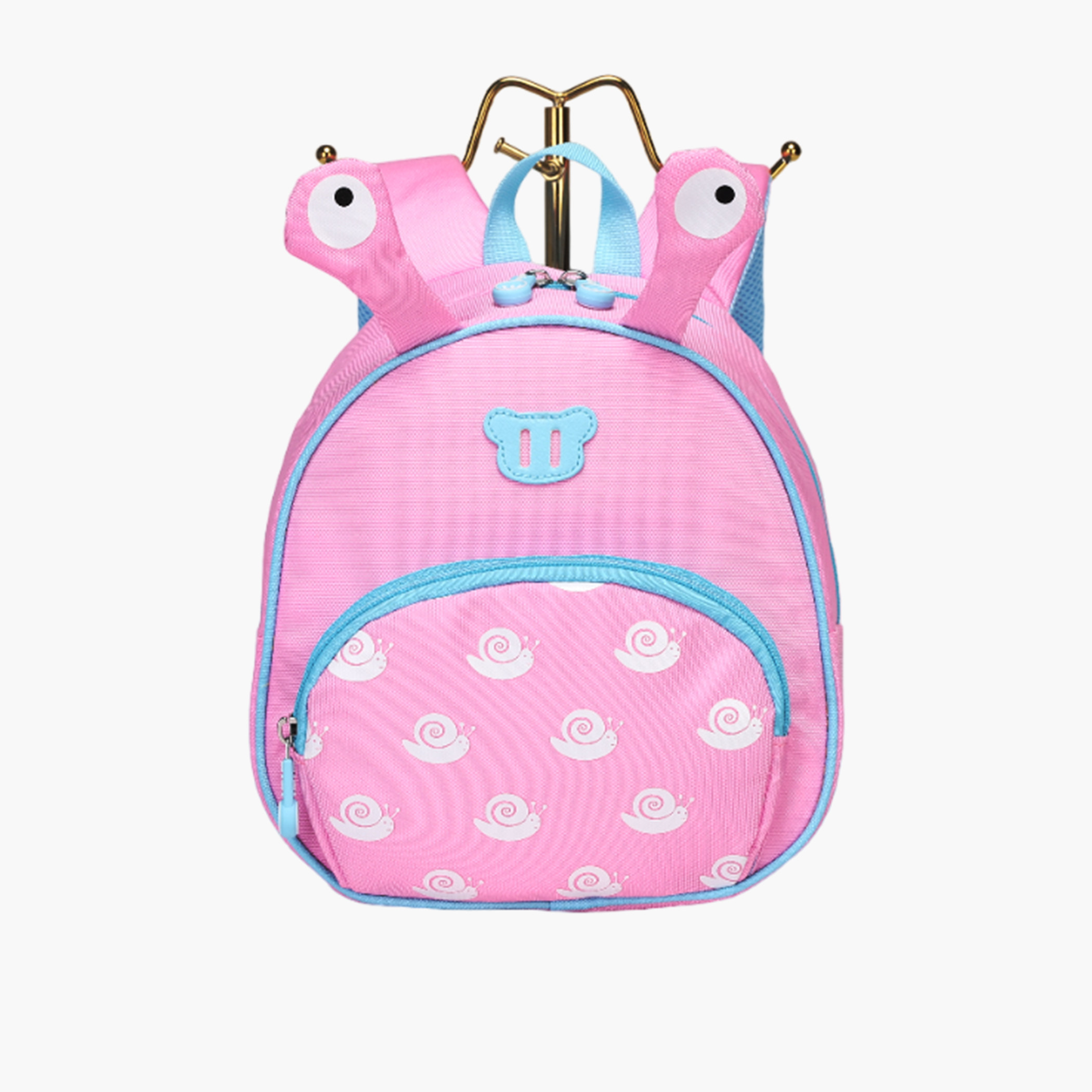 شنطة ظهر 10 بوصة بسحّاب إغلاق وزخرفة عين وطبعات حلزون من ميمي - 12x8x26 سم-school-bagsandbackpacks-backpacks-image-1