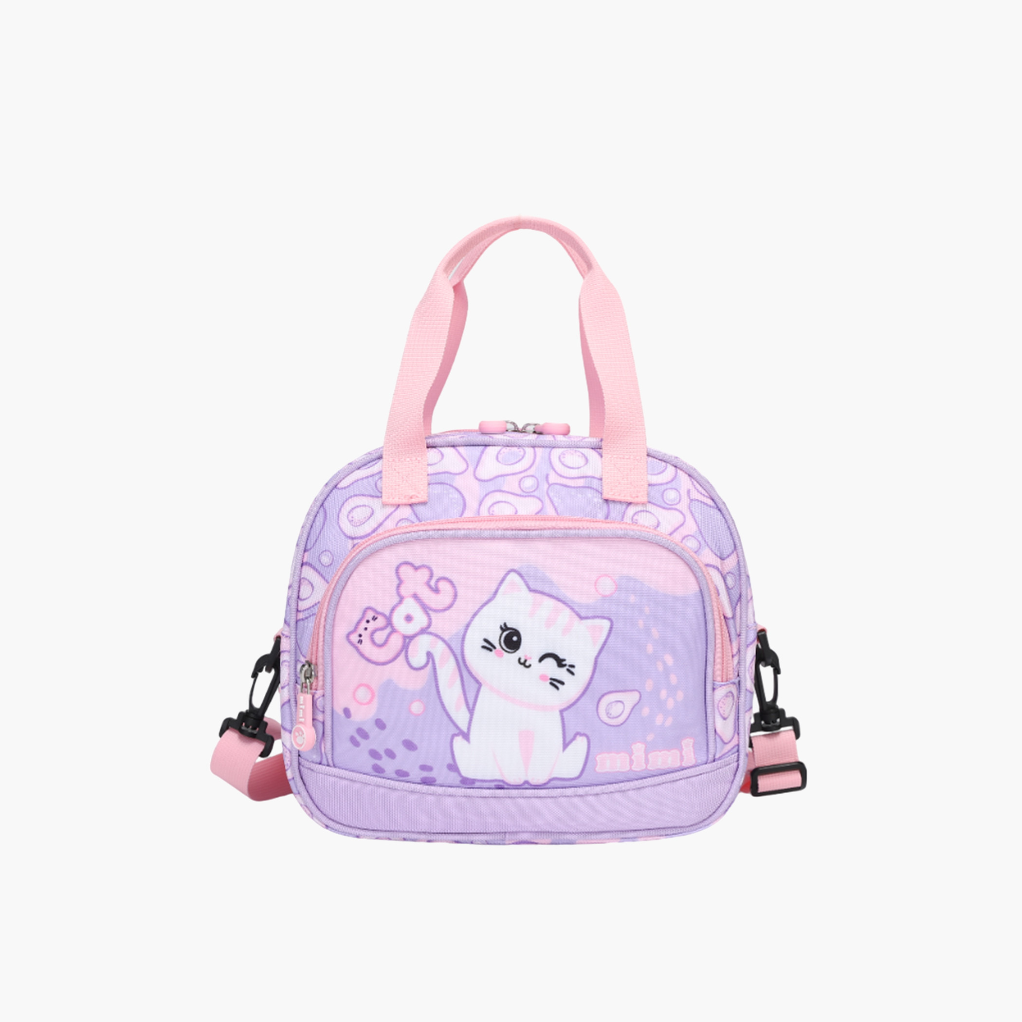شنطة غداء بحزام قابل للتعديل وسحاب إغلاق وطبعات قطة من ميمي-school-lunchessentials-lunchbags-image-1
