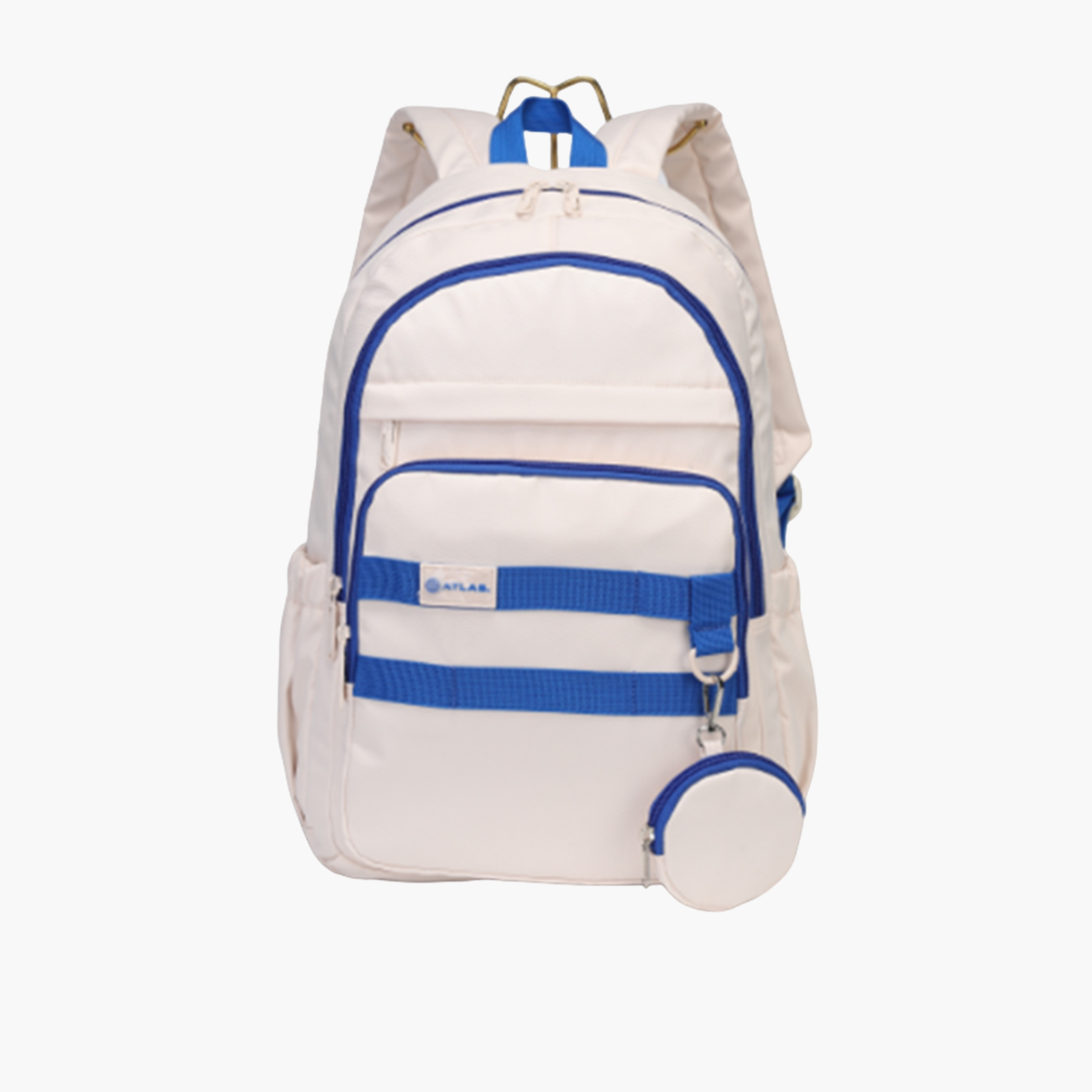 شنطة ظهر بحمالات قابلة للتعديل وزخارف شعار وشنطة صغيرة منفصلة من أطلس - 28x10x48 سم-school-bagsandbackpacks-backpacks-image-1