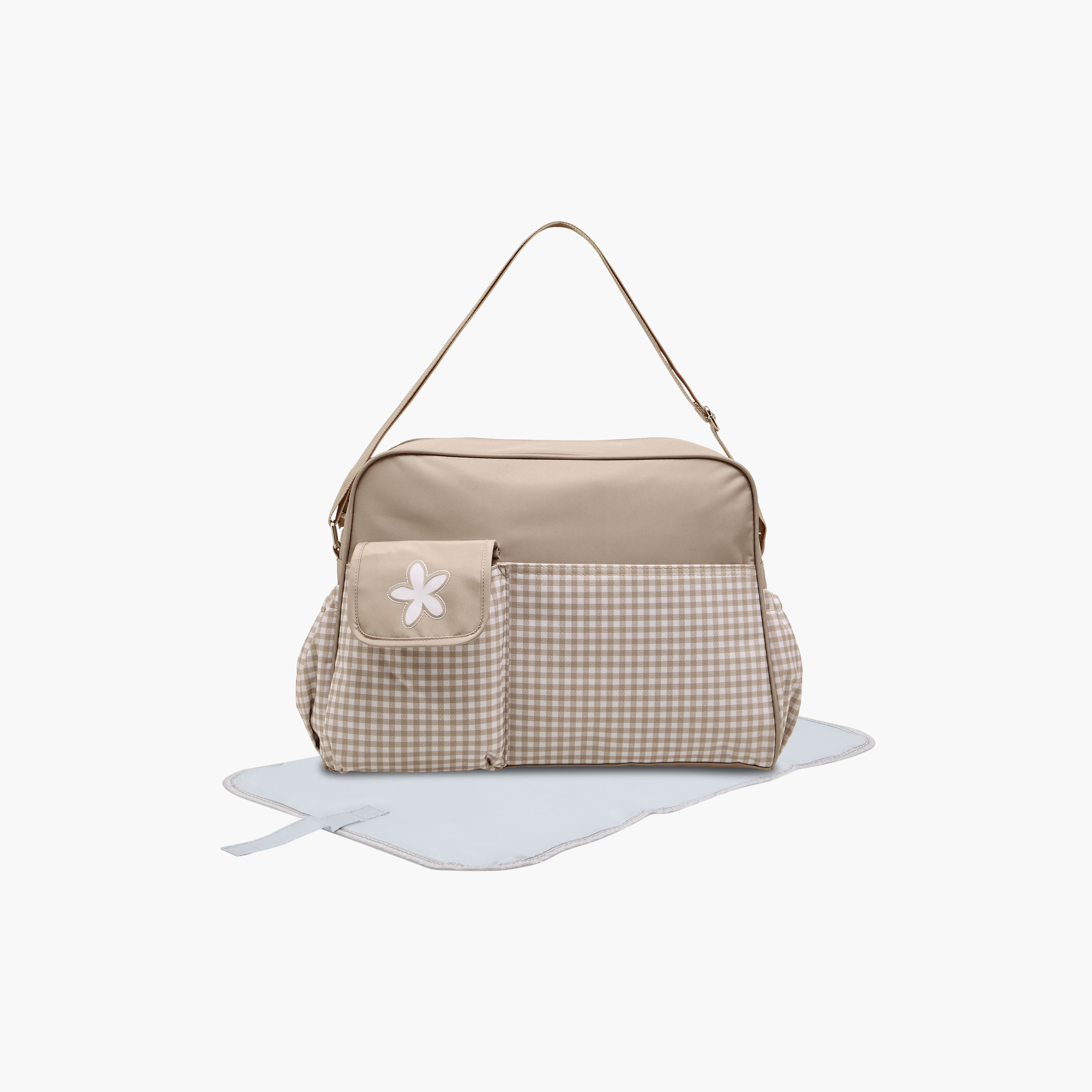 شنطة حفاضات مربعات بسحّاب إغلاق وحزام قابل للتعديل من جونيورز-baby-gear-diaperbags-image-1