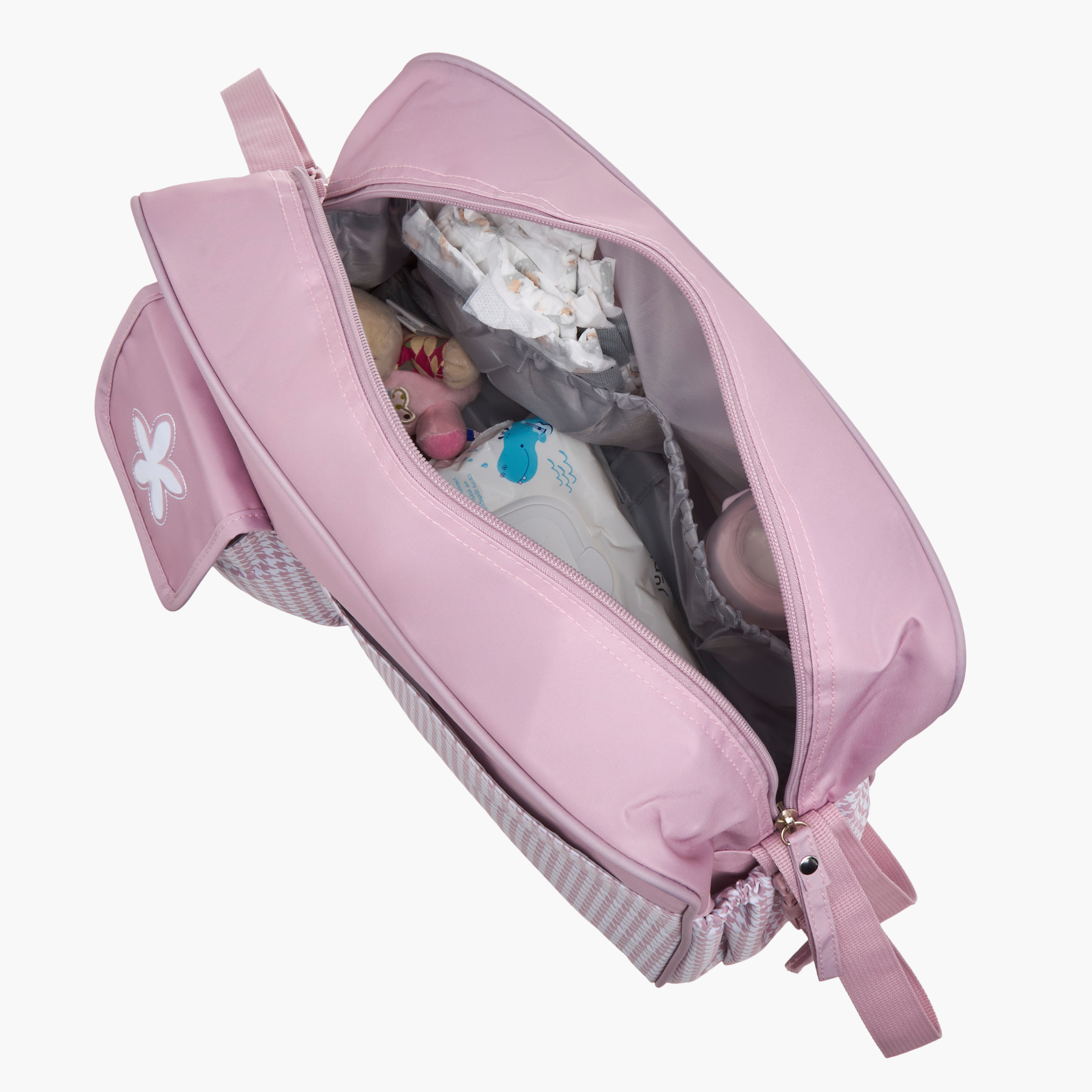 Juniors Checked Diaper Bag with Double Handle and Zip Closure-baby-diapering-diaperbags-image-12