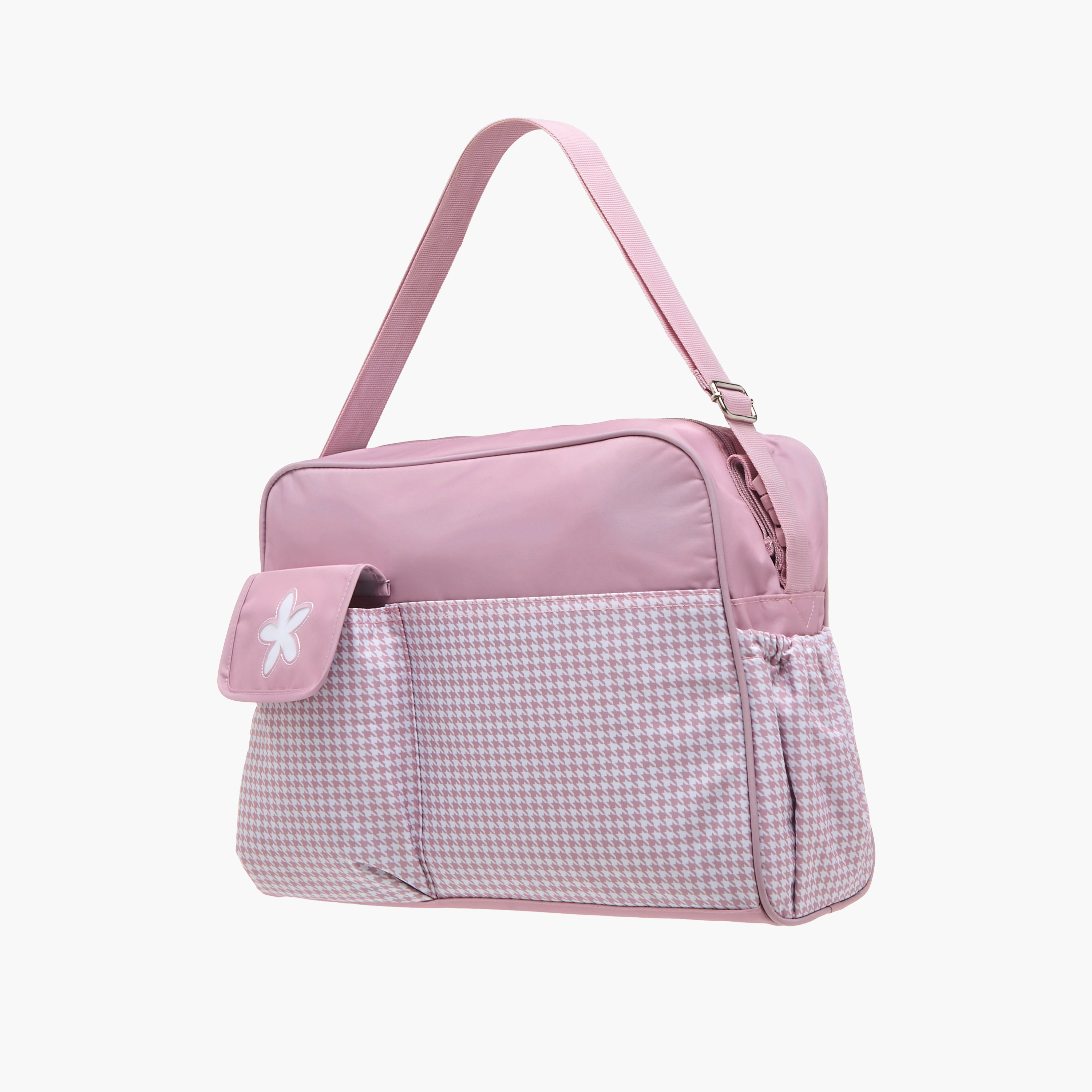 Juniors Checked Diaper Bag with Double Handle and Zip Closure-baby-diapering-diaperbags-image-5
