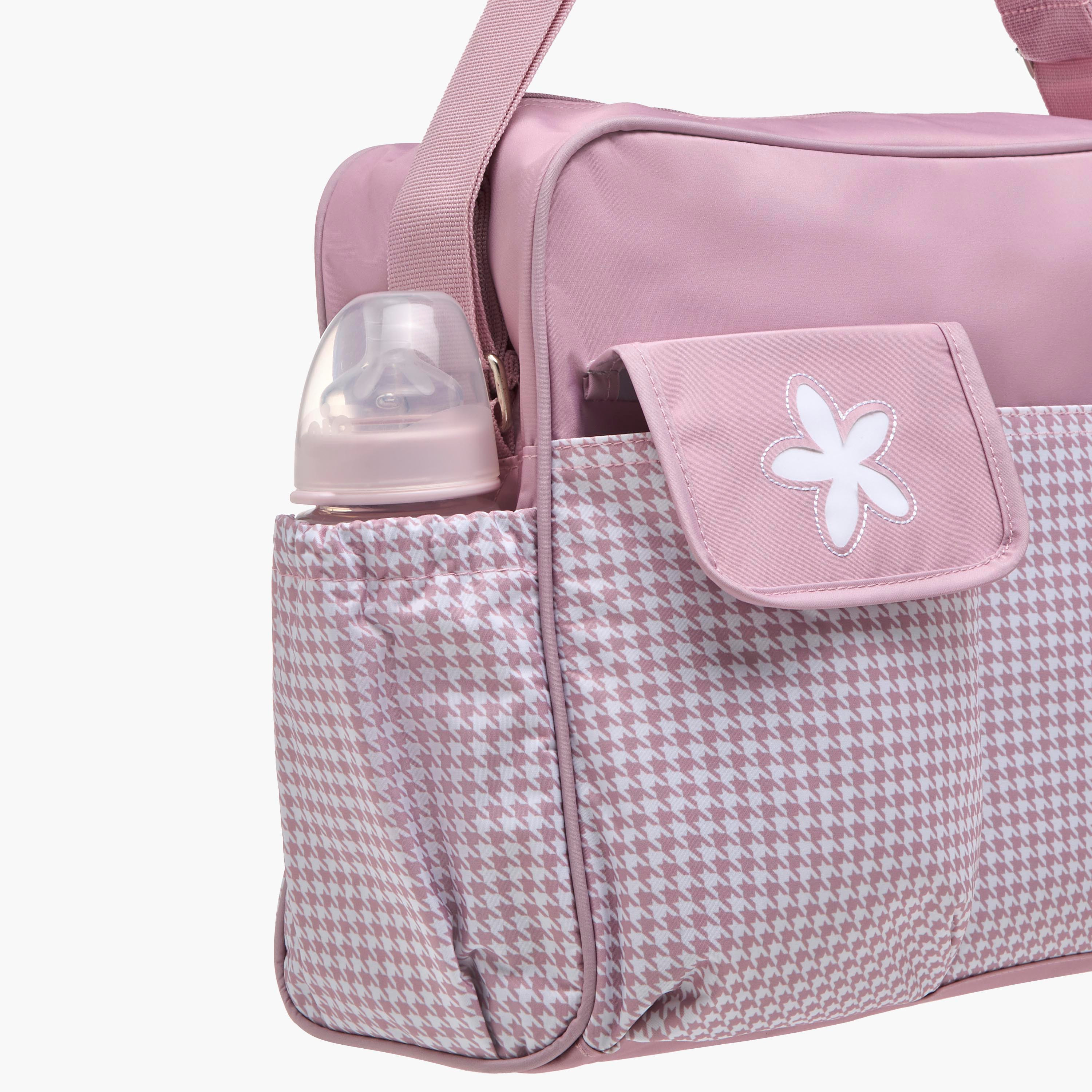 Juniors Checked Diaper Bag with Double Handle and Zip Closure-baby-diapering-diaperbags-image-9