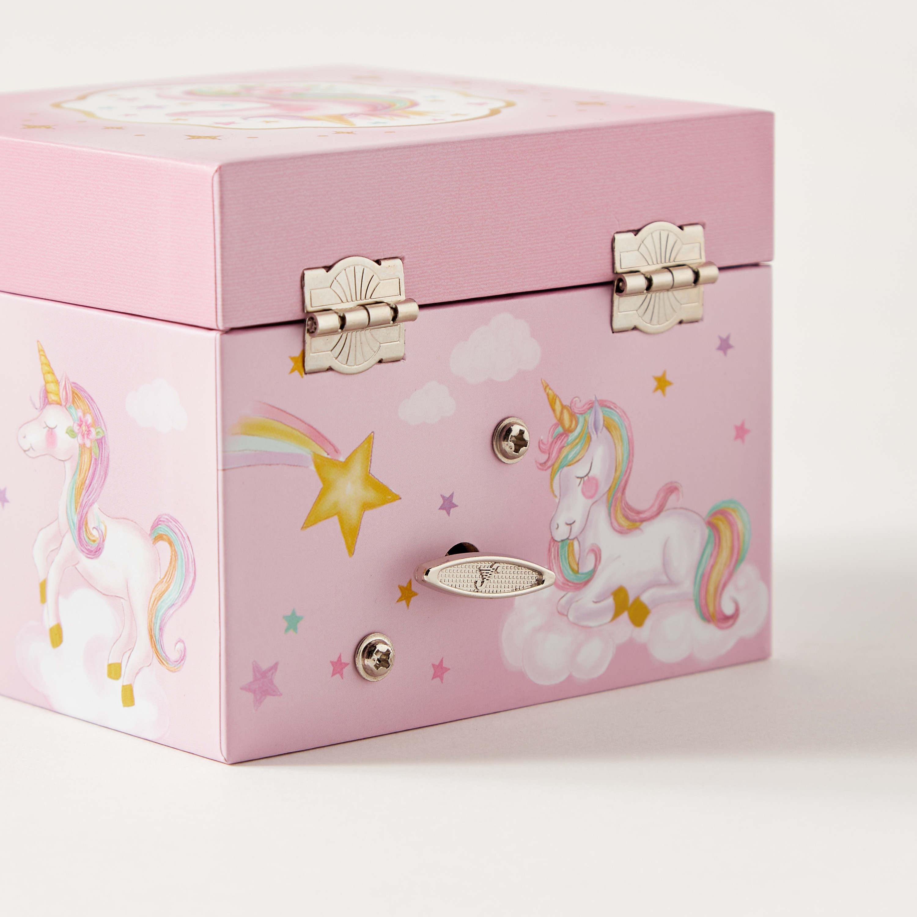 صندوق مجوهرات موسيقي بطبعات يونيكورن - 11x11x9 سم-women-watchesandjewellery-jewellery-storage-image-5
