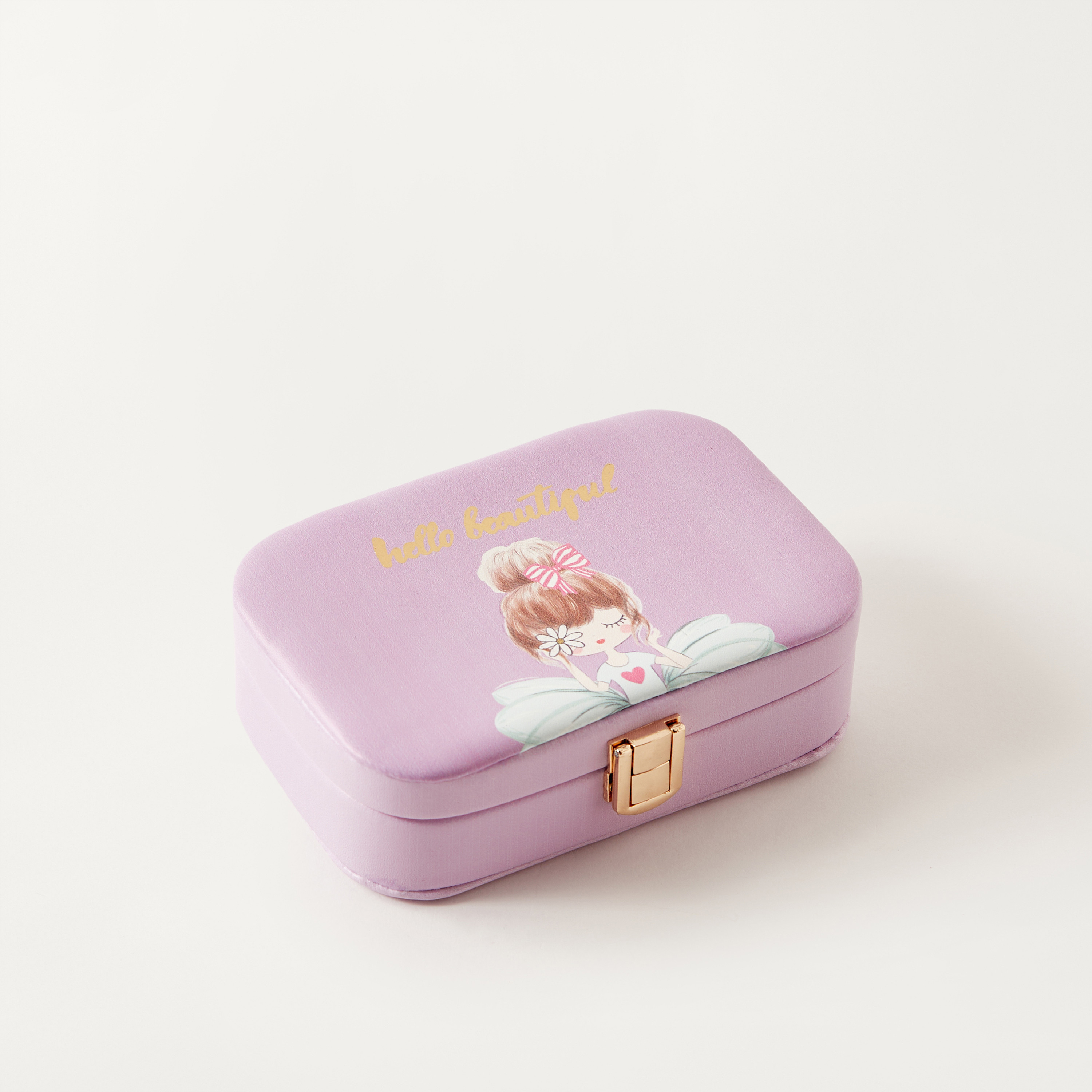صندوق مجوهرات 3 أقسام بمرآة وطبعات باليرينا - 15x11x5 سم-women-watchesandjewellery-jewellery-storage-image-1