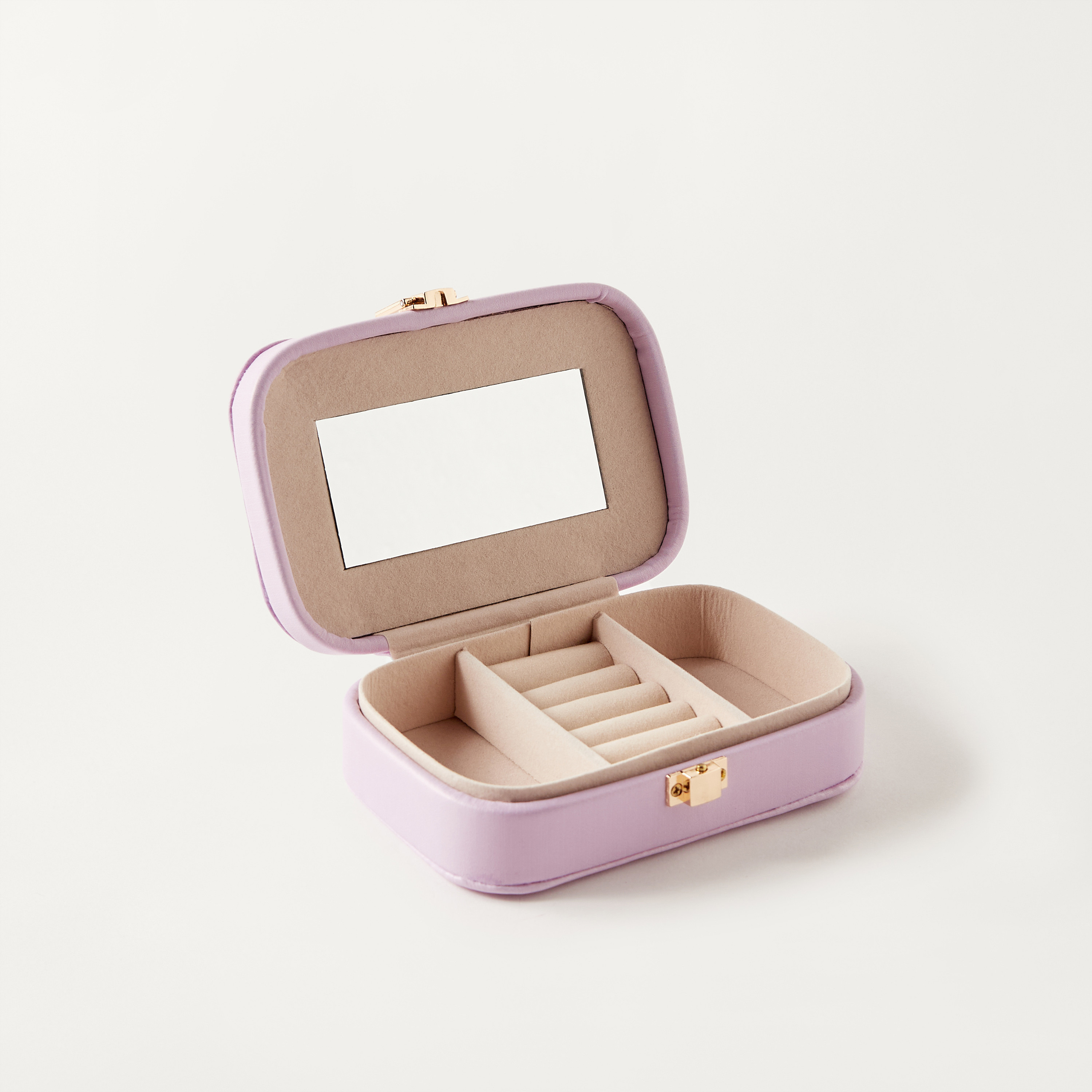 صندوق مجوهرات 3 أقسام بمرآة وطبعات باليرينا - 15x11x5 سم-women-watchesandjewellery-jewellery-storage-image-2