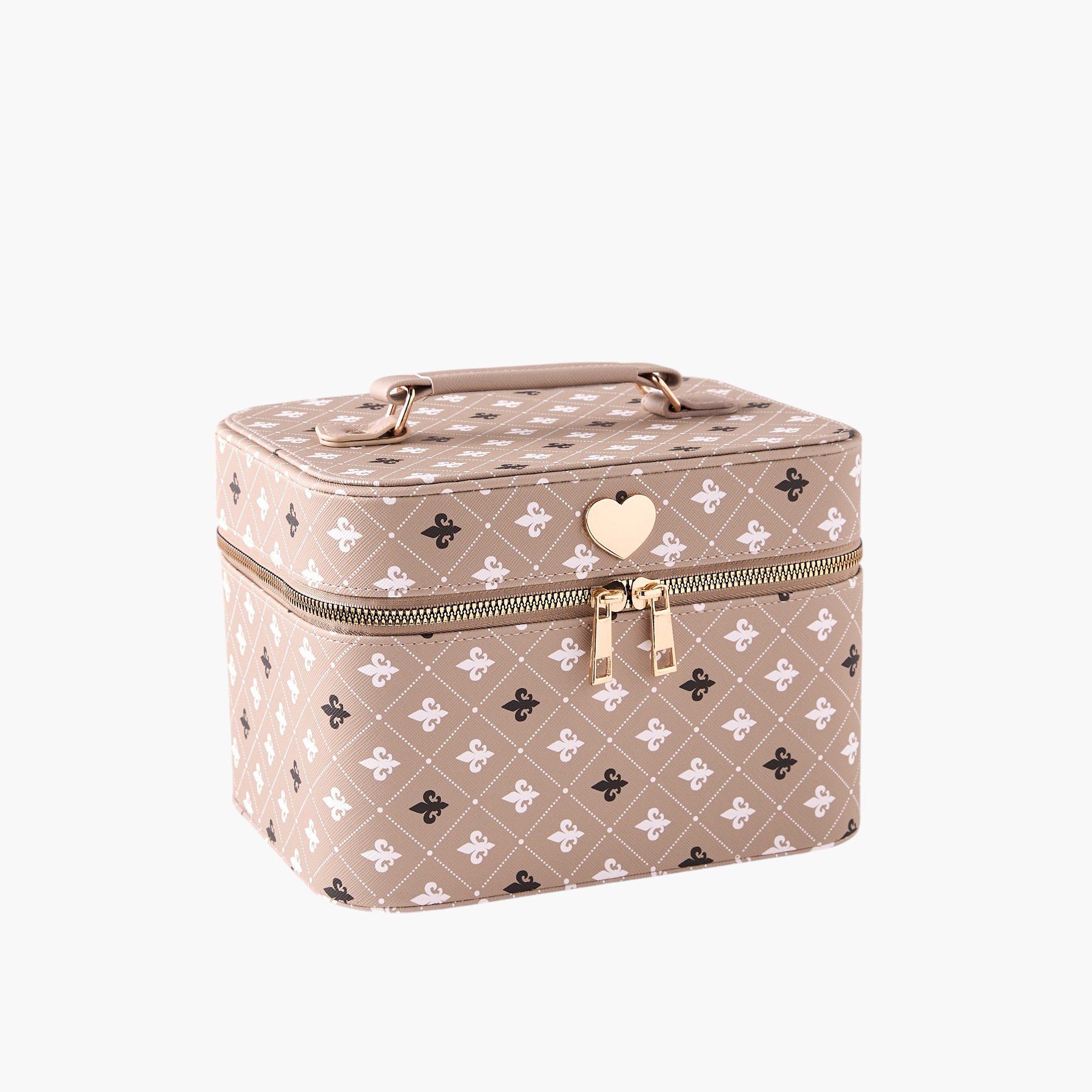 شنطة مجوهرات بسحّاب إغلاق وطبعات - 22x17x16 سم-women-watchesandjewellery-jewellery-storage-image-2