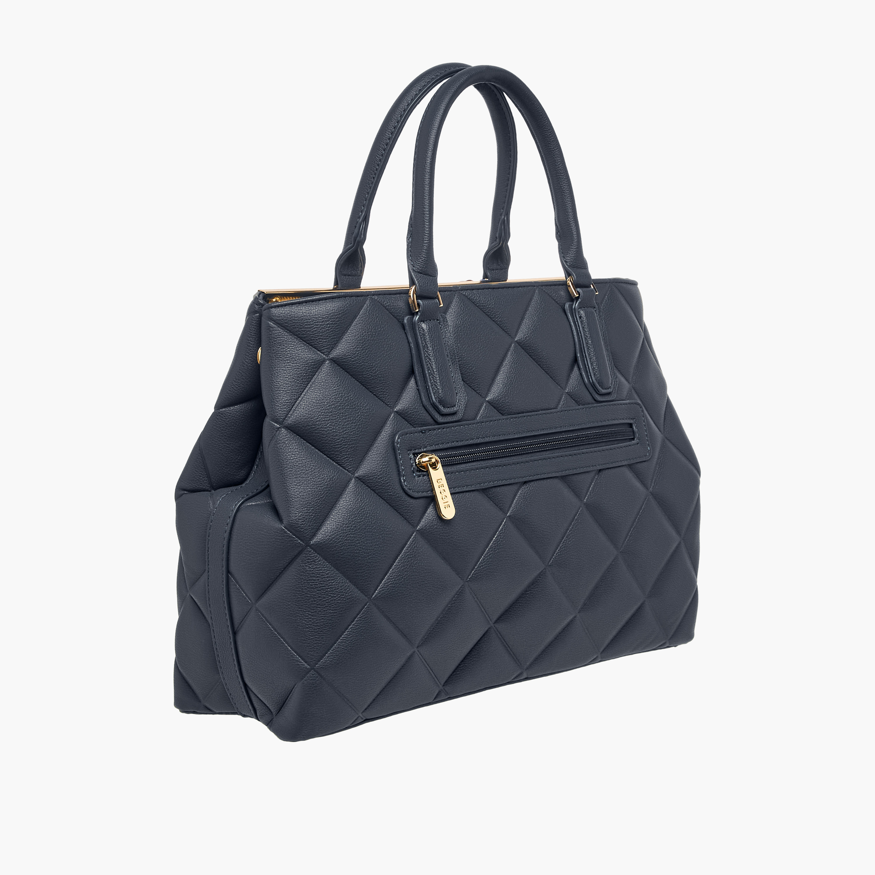 Bessie London Quilted Tote Bag with Double Handle and Scarf Detail-women-bagsandwallets-handbags-image-4