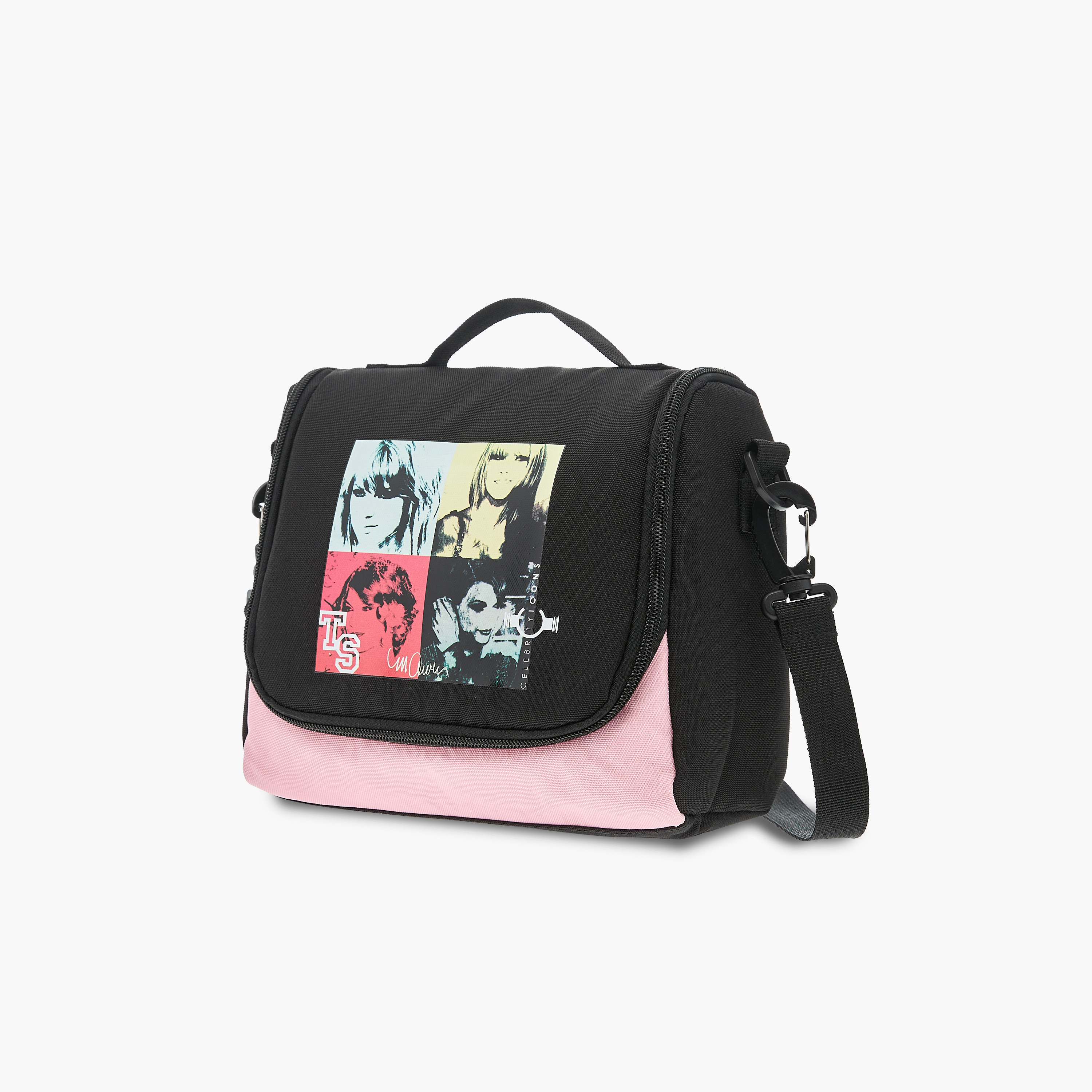 Taylor Swift Print Lunch Bag with Detachable Strap and Zip Closure-school-lunchessentials-lunchbags-image-2