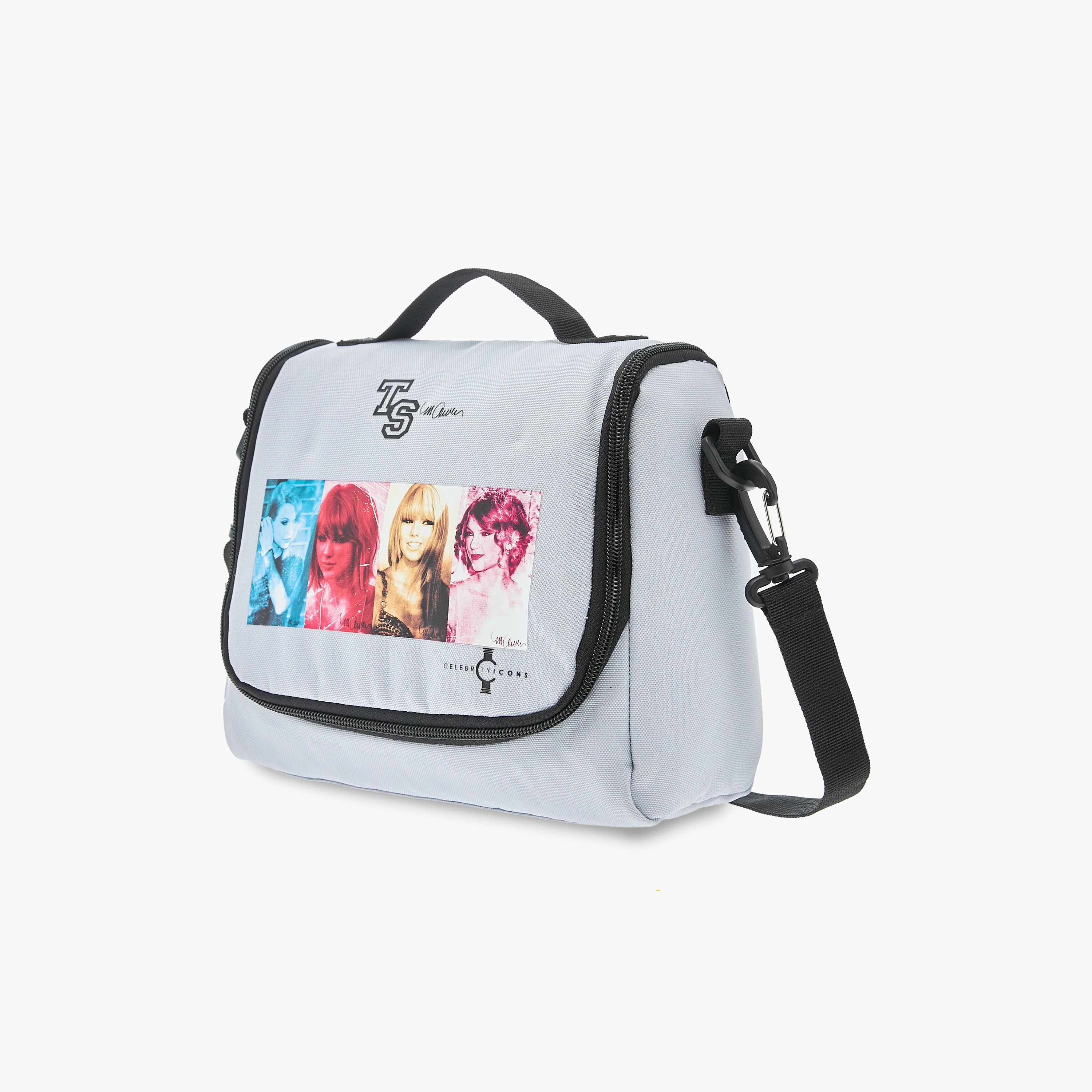 Taylor Swift Print Lunch Bag with Detachable Strap and Zip Closure-school-lunchessentials-lunchbags-image-2