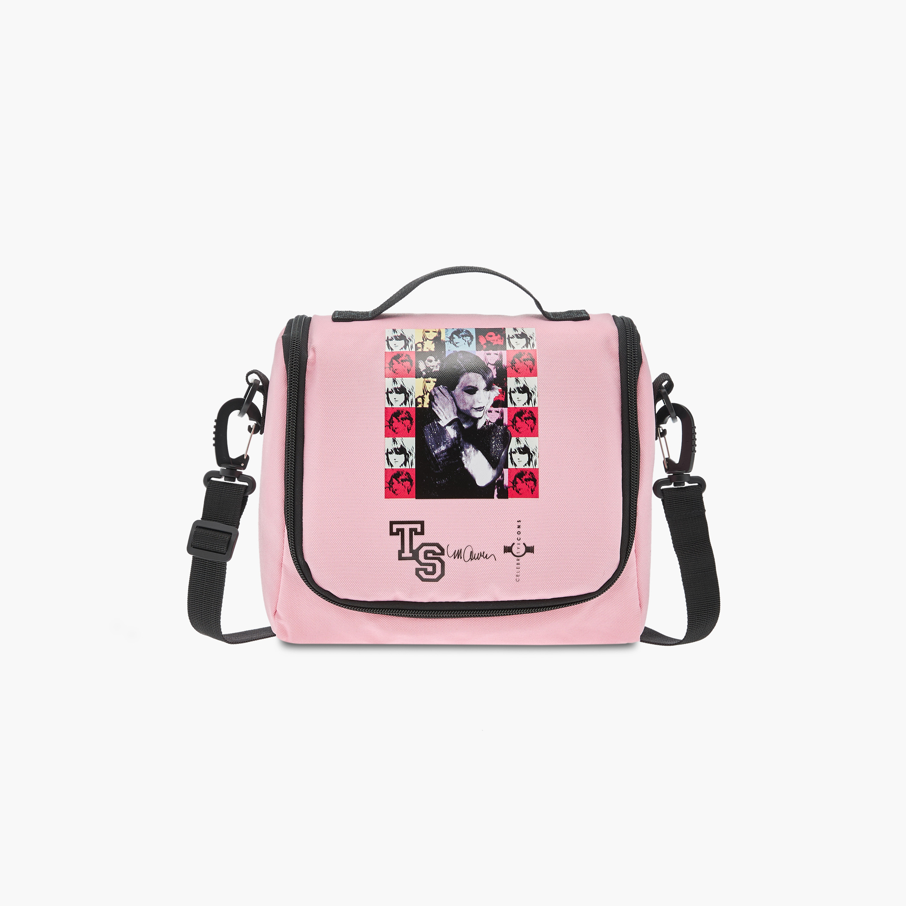 Taylor Swift Print Lunch Bag with Detachable Strap and Zip Closure-school-lunchessentials-lunchbags-image-1