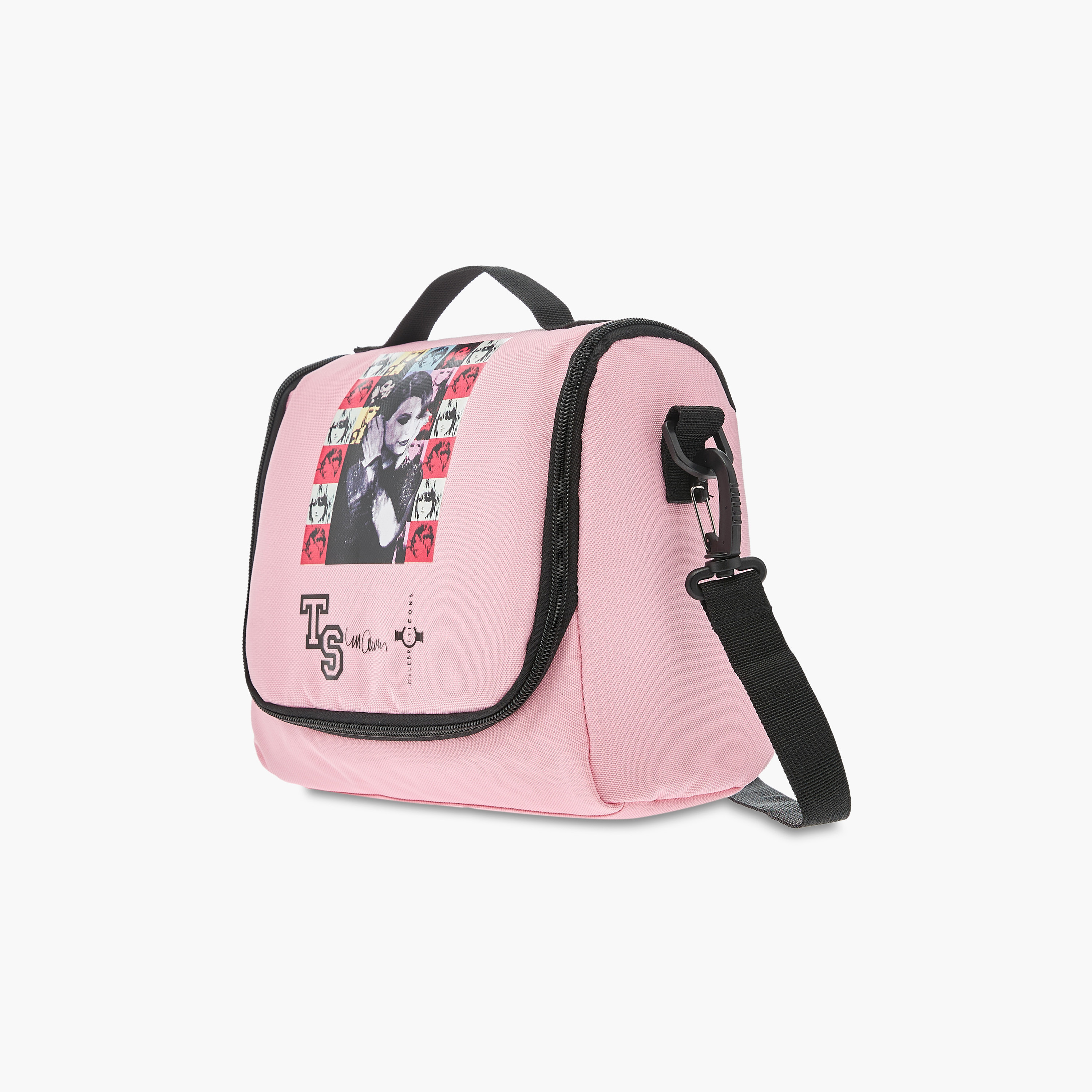 Taylor Swift Print Lunch Bag with Detachable Strap and Zip Closure-school-lunchessentials-lunchbags-image-2