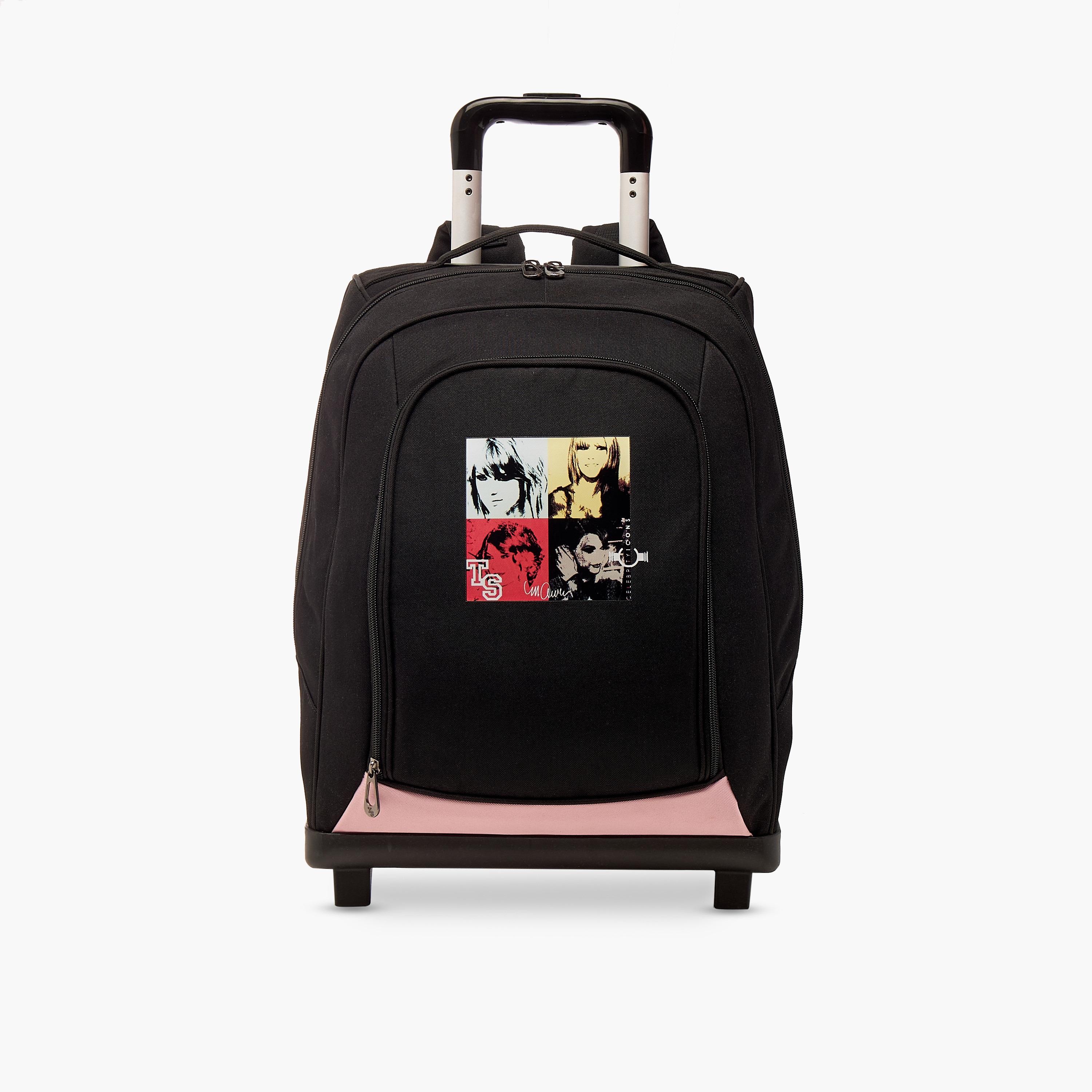 Swifties Print Trolley Backpack with Retractable Handle-school-bagsandbackpacks-trolleybags-image-1
