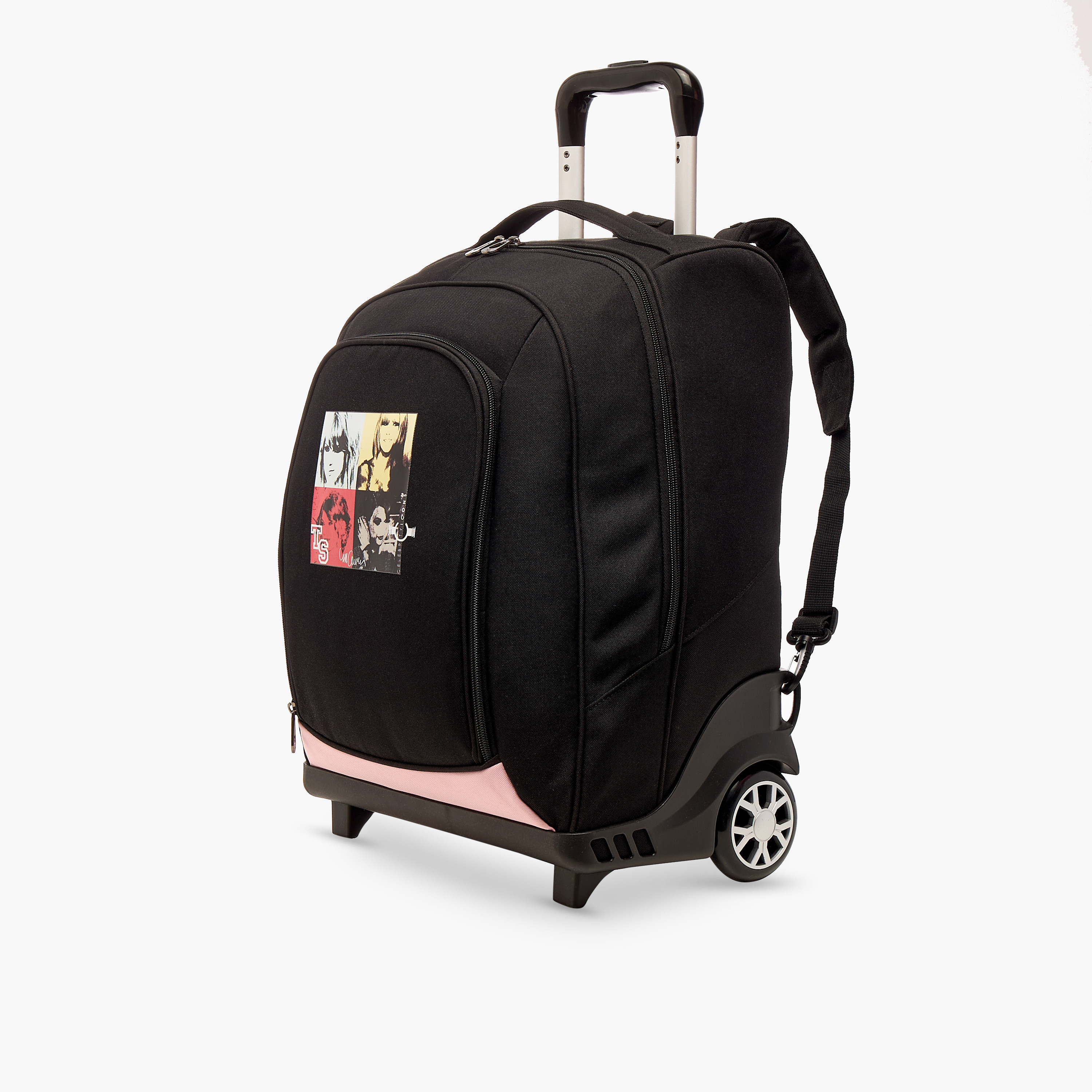 Swifties Print Trolley Backpack with Retractable Handle-school-bagsandbackpacks-trolleybags-image-2