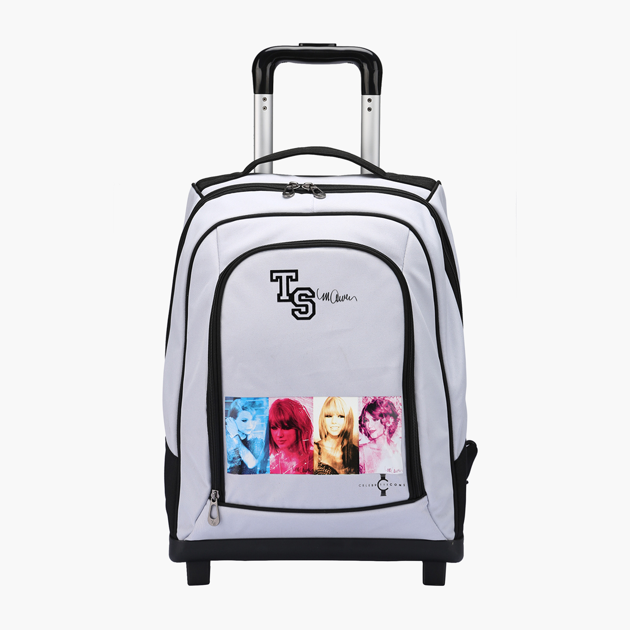Swifties Print Trolley Backpack with Adjustable Straps and Zip Closure - 36x23x47 cm-school-bagsandbackpacks-trolleybags-image-1