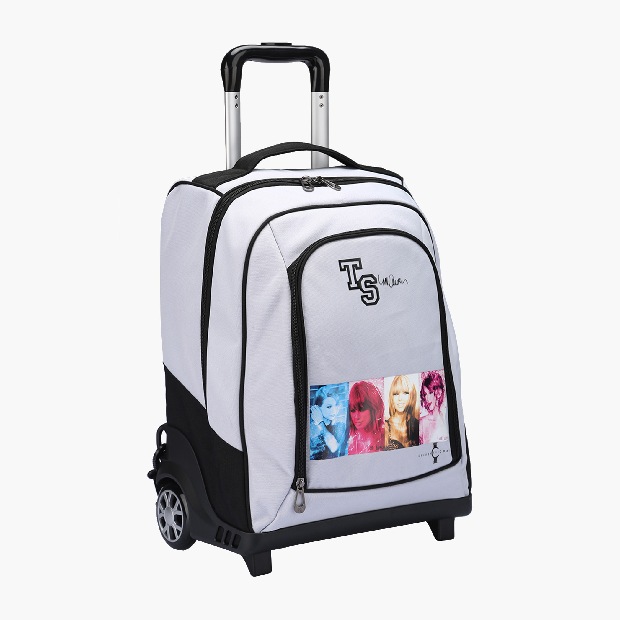Swifties Print Trolley Backpack with Adjustable Straps and Zip Closure - 36x23x47 cm-school-bagsandbackpacks-trolleybags-image-2