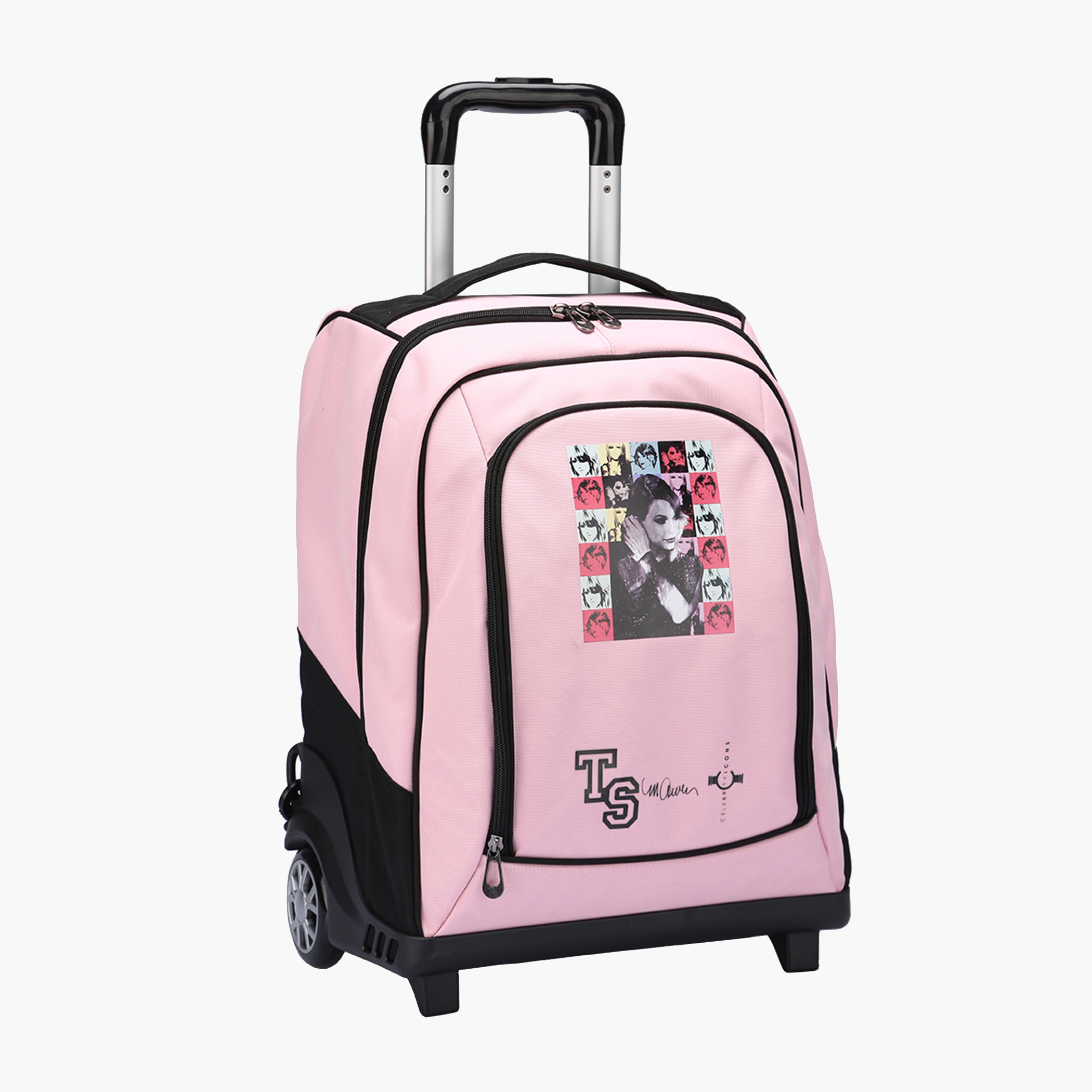 Swifties Print Trolley Backpack with Adjustable Straps and Zip Closure - 36x23x47 cm-school-bagsandbackpacks-trolleybags-image-2